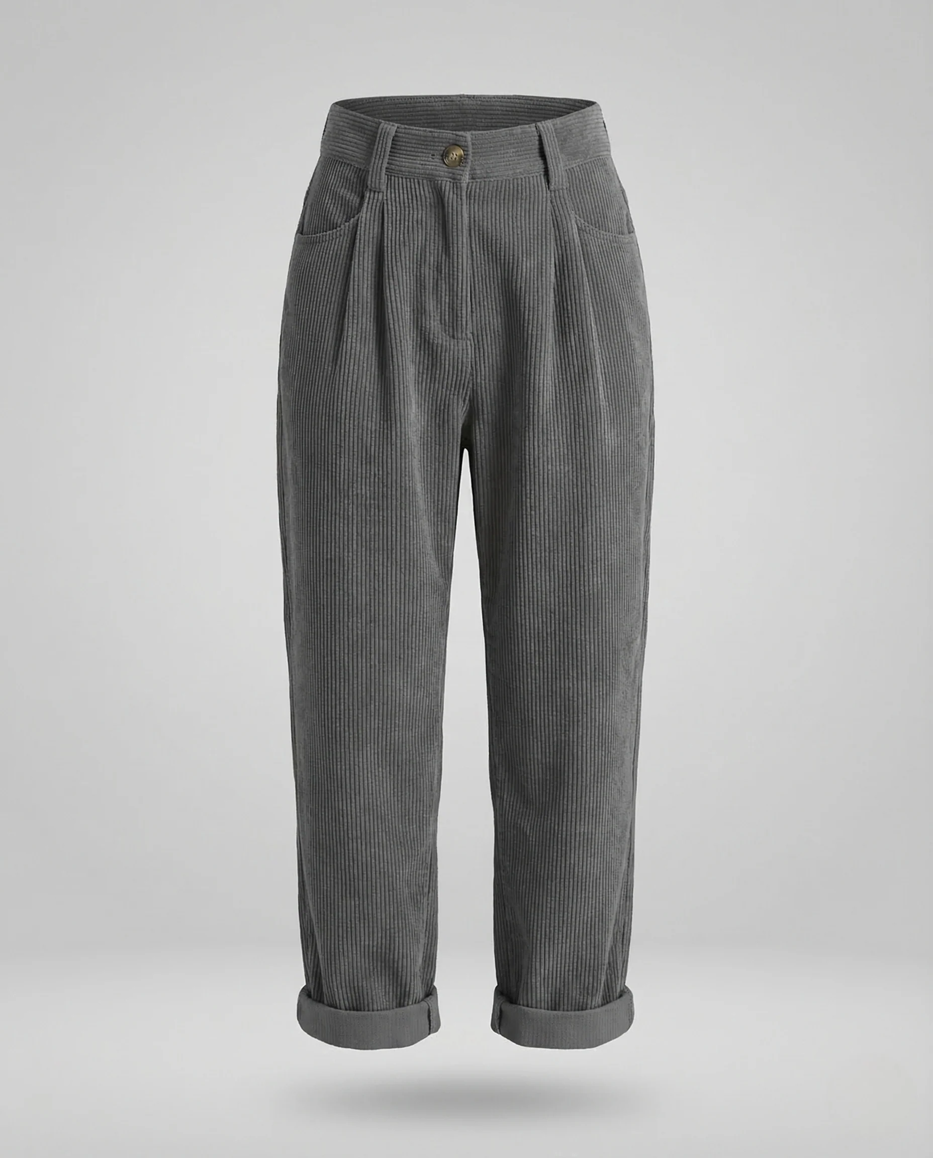 Damen Cordhose High Waist Umschlag - Image 5