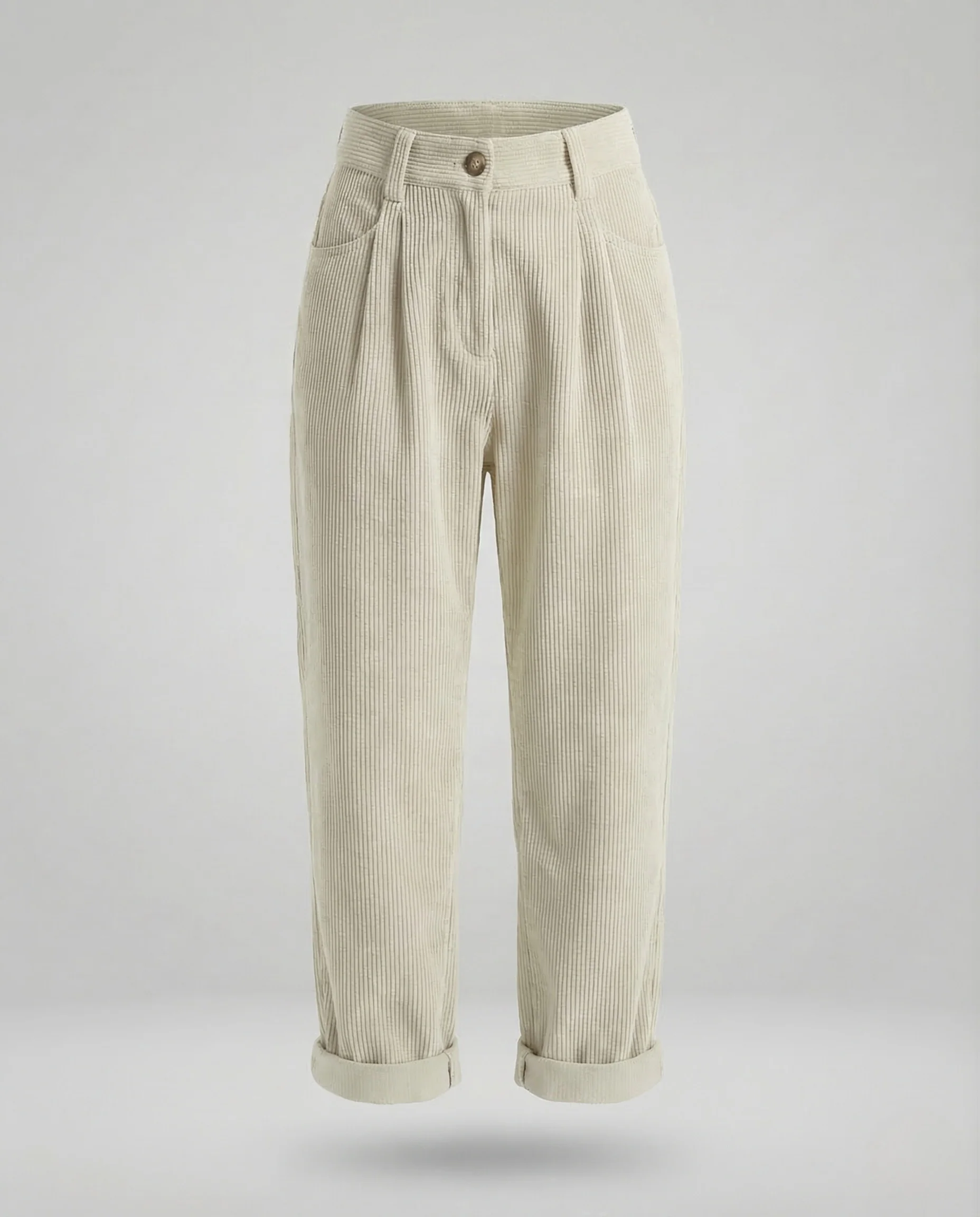 Damen Cordhose High Waist Umschlag - Image 9