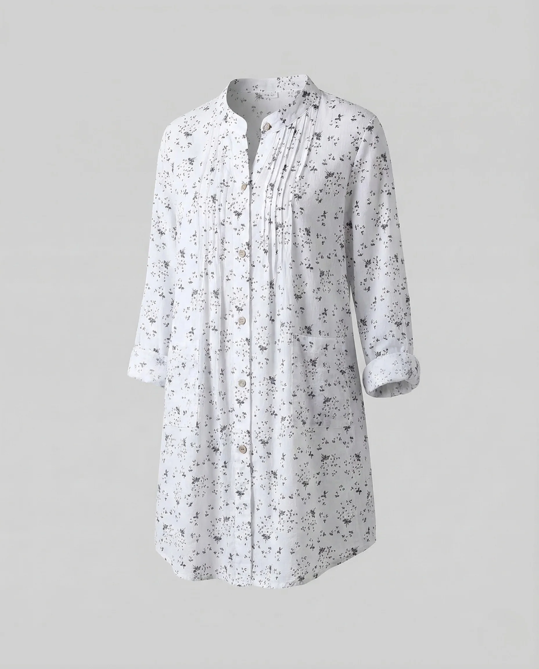 Damen Longbluse Stehkragen Oversize - Image 4