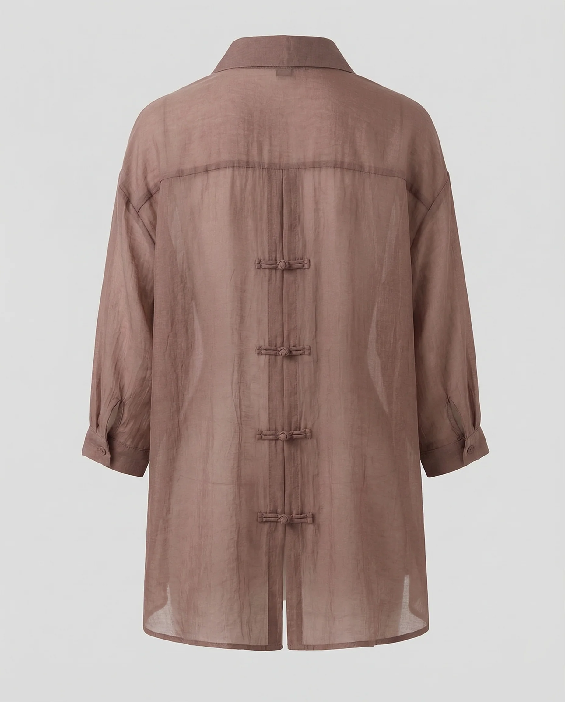 Damen Satinbluse mit Rückenknoten - Image 5