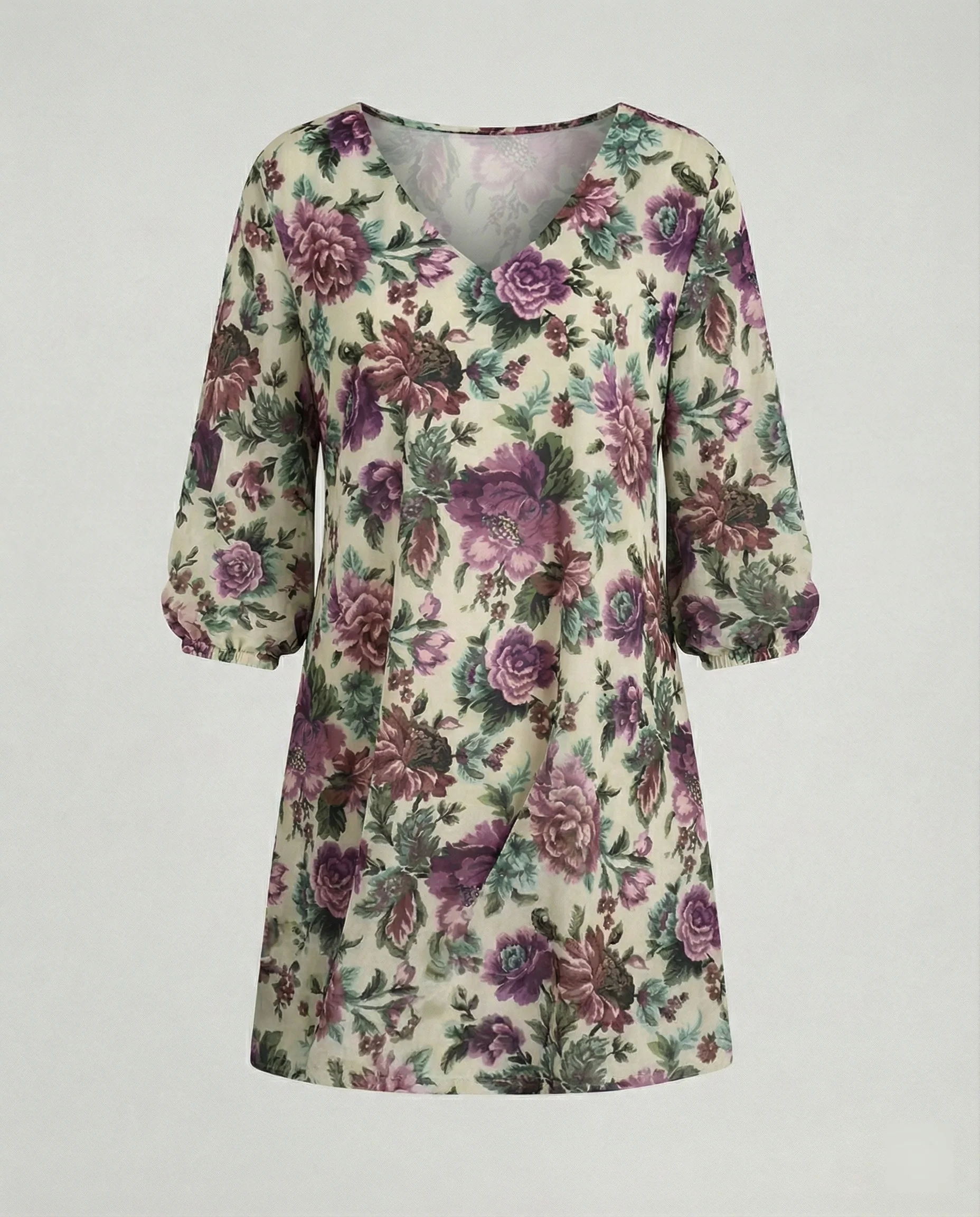 Maxikleid Damen Vintage Rosenprint - Image 9
