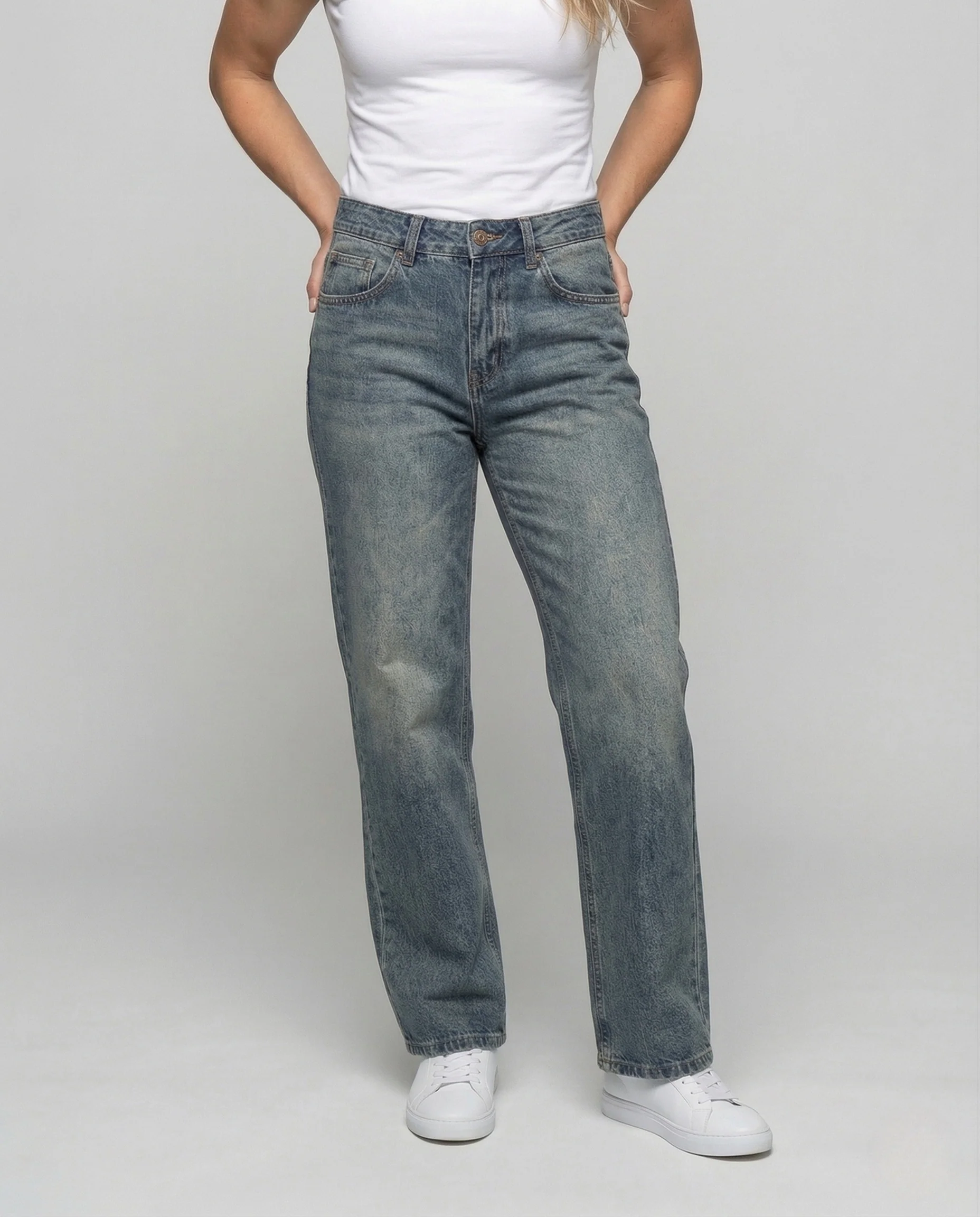 Damen Culotte Jeans Weites Bein - Image 2