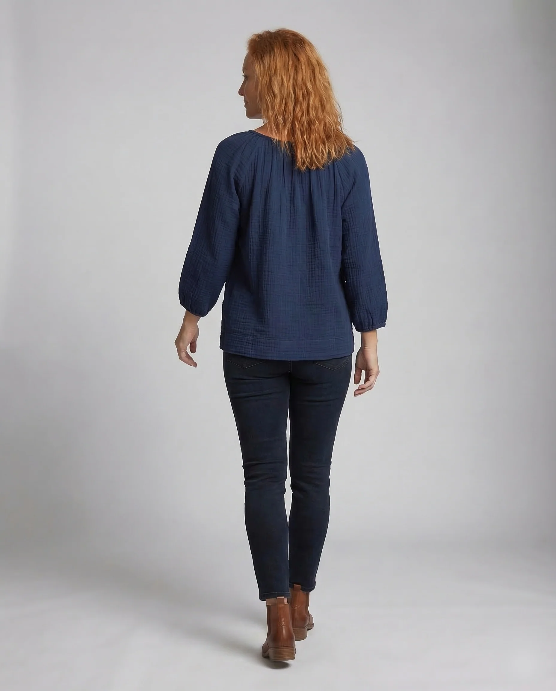 Damen Tunika Bluse Baumwolle Freizeit - Image 4