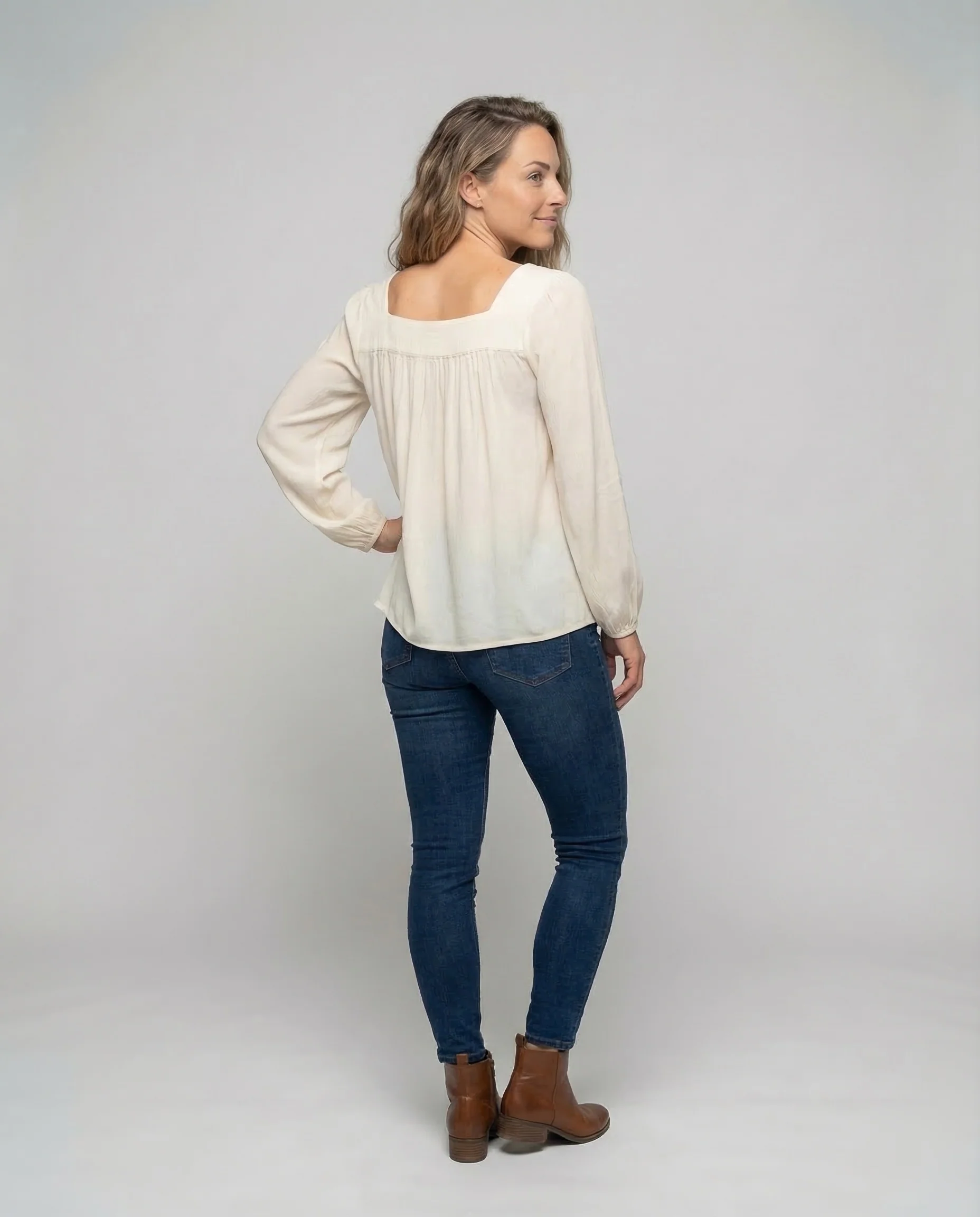Damen Bluse Plissee Front - Image 4