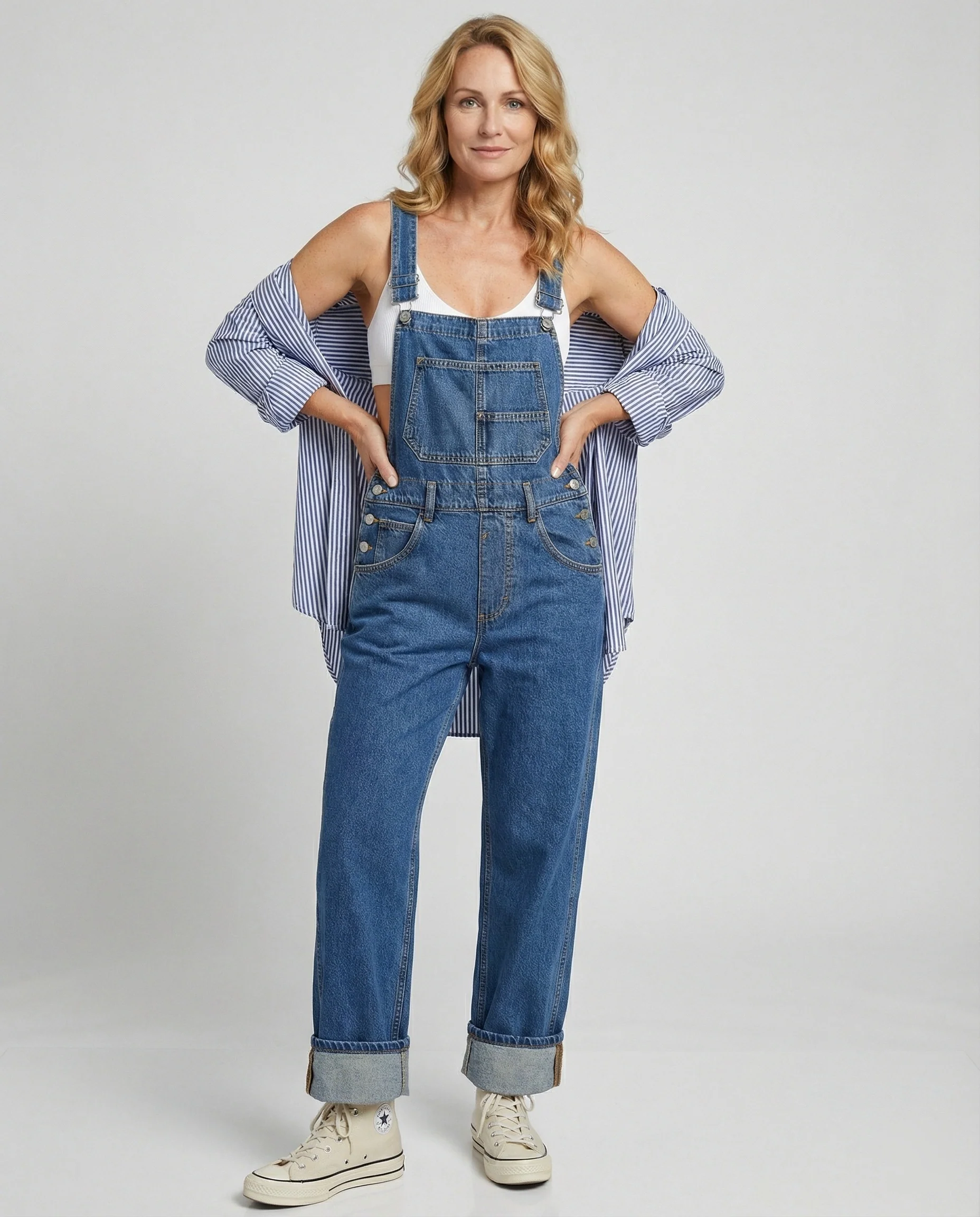 Damen Latzhose Jeans gerade - Image 7