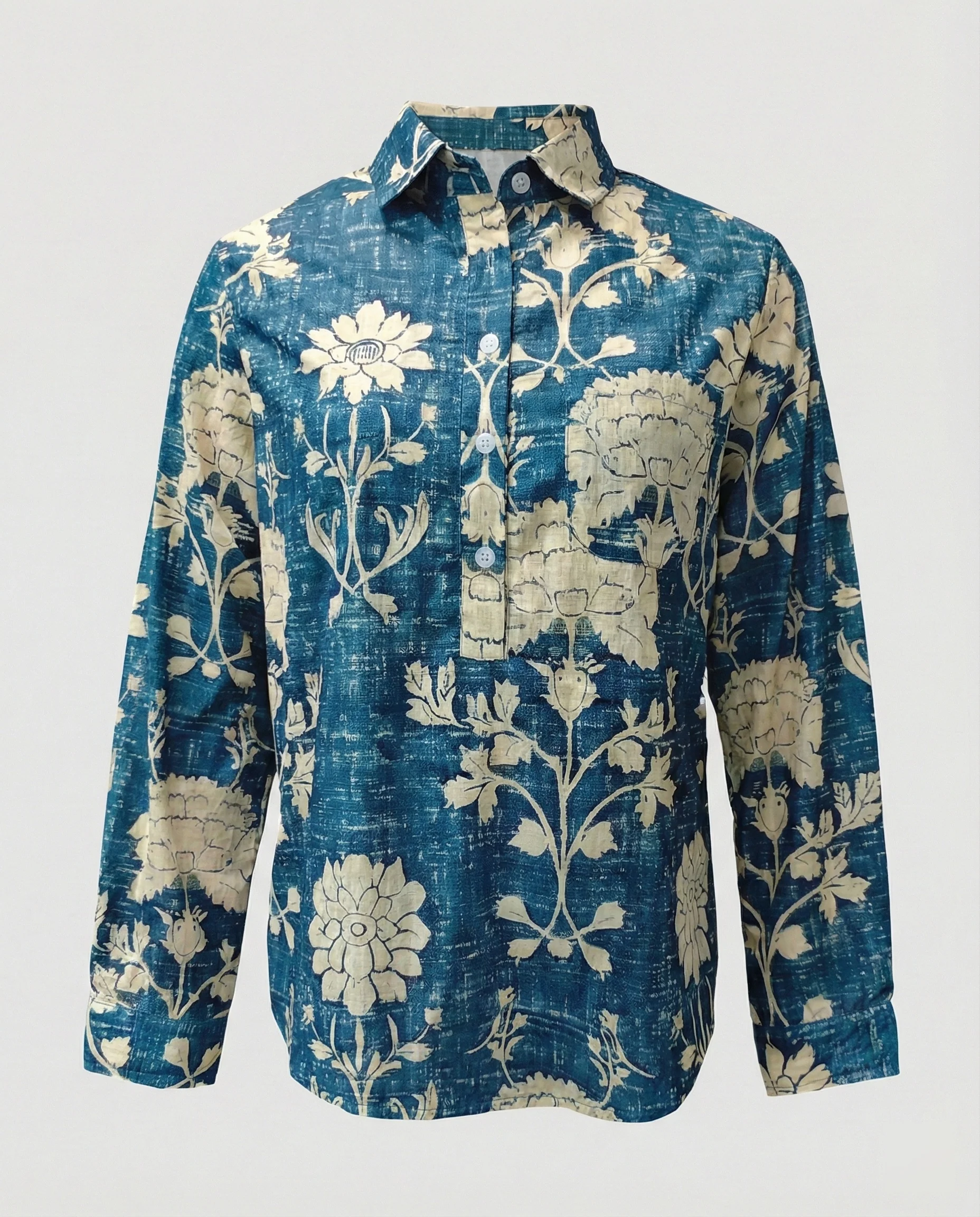 Damen Bluse Leinen Floral - Image 2