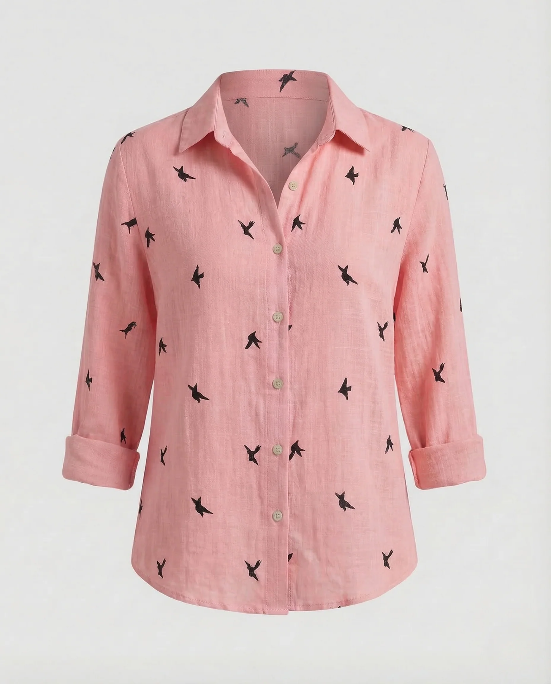 Damen Leinenbluse Blumenprint - Image 14