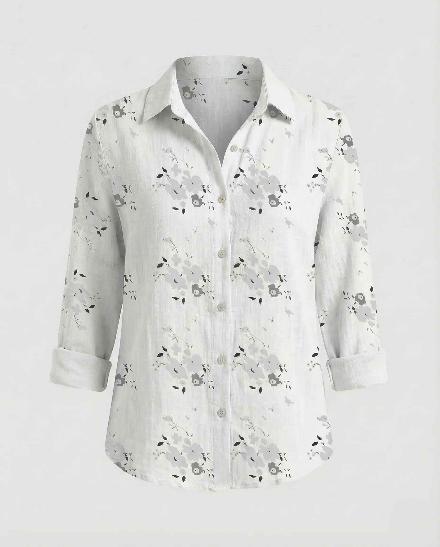 Damen Leinenbluse Blumenprint - Image 8