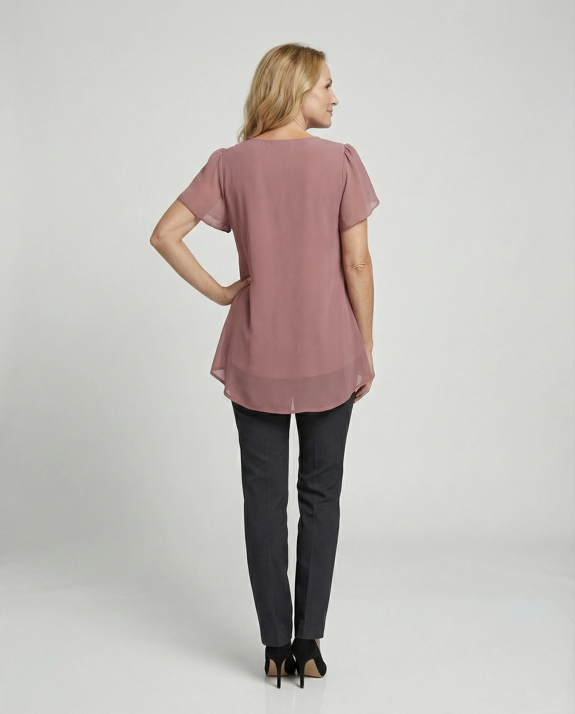 Tunika Bluse Damen mit Schmetterlingsärmeln - Image 3