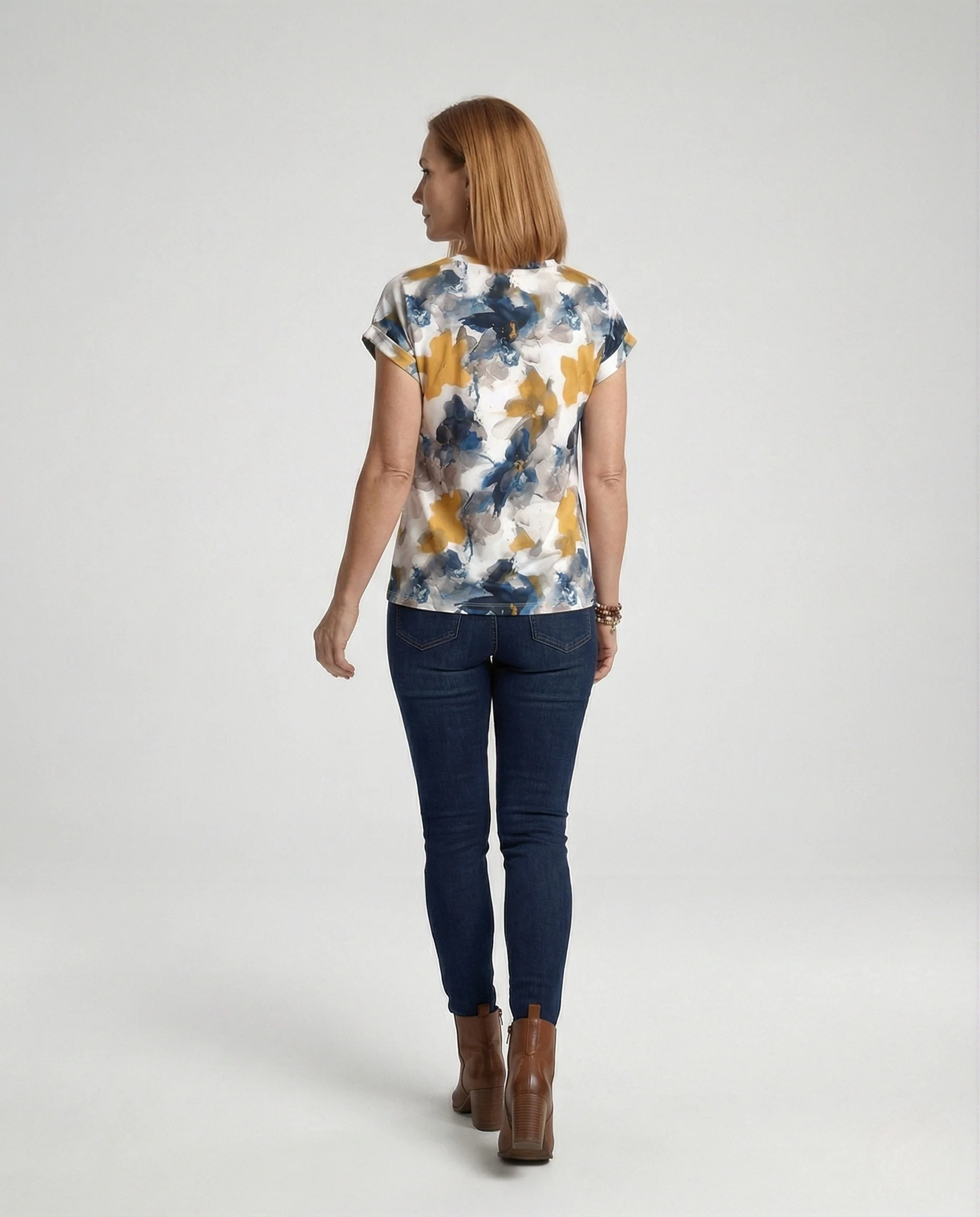 Batik Kurzarm Oberteil Damen - Image 4