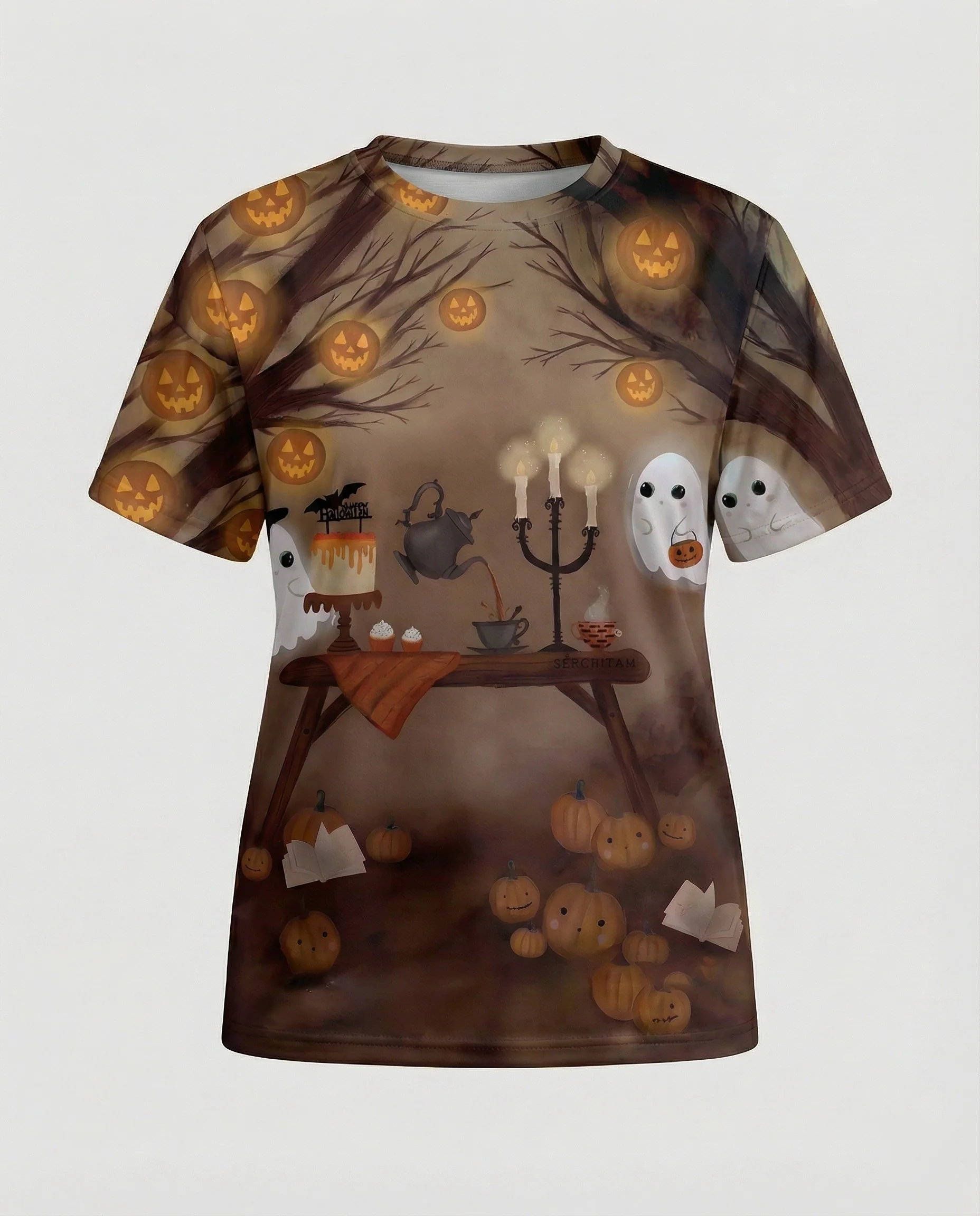 Kurzarmshirt Totenkopf Print Damen - Image 20