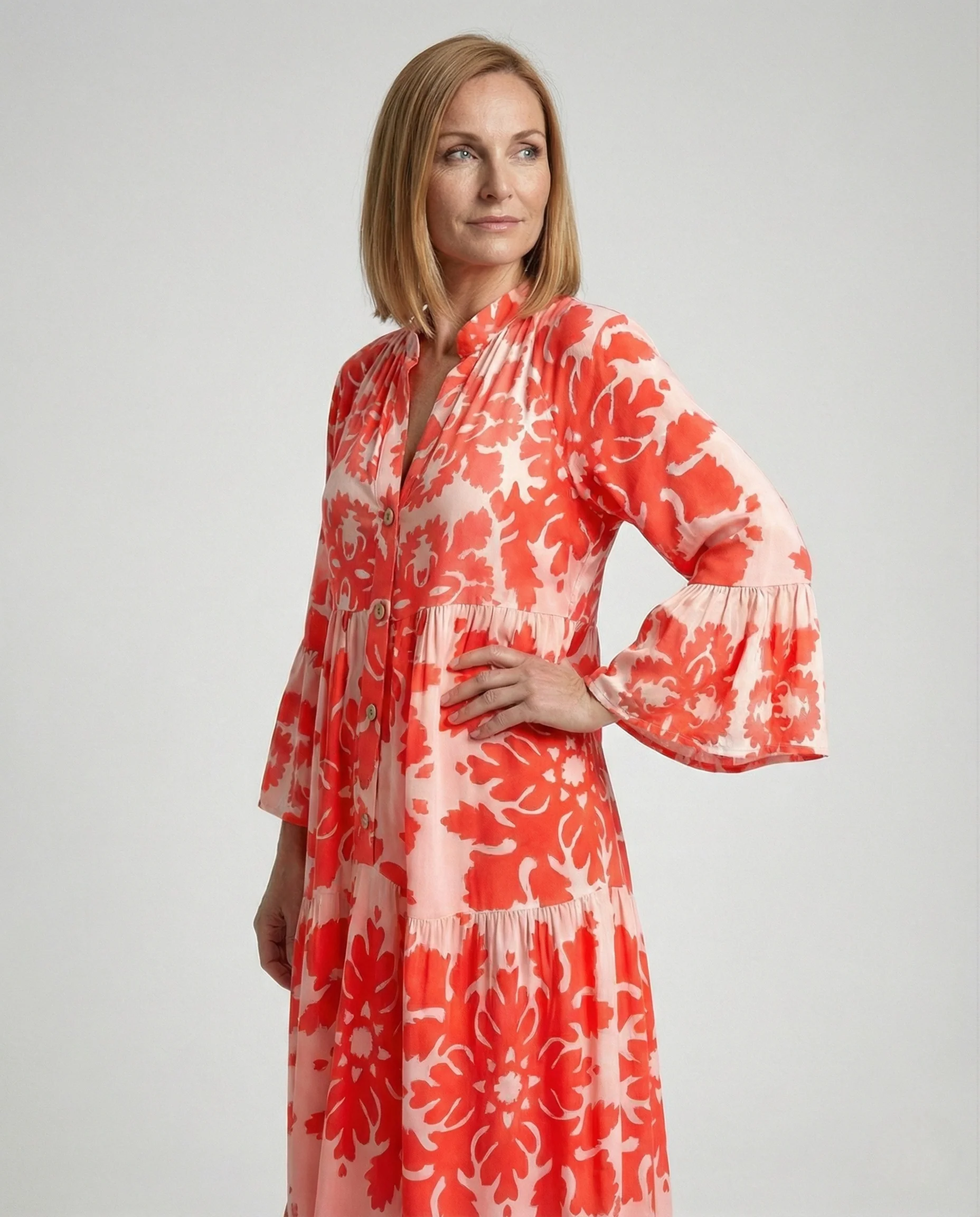 Damen Maxikleid Sommer Ornament Print - Image 2