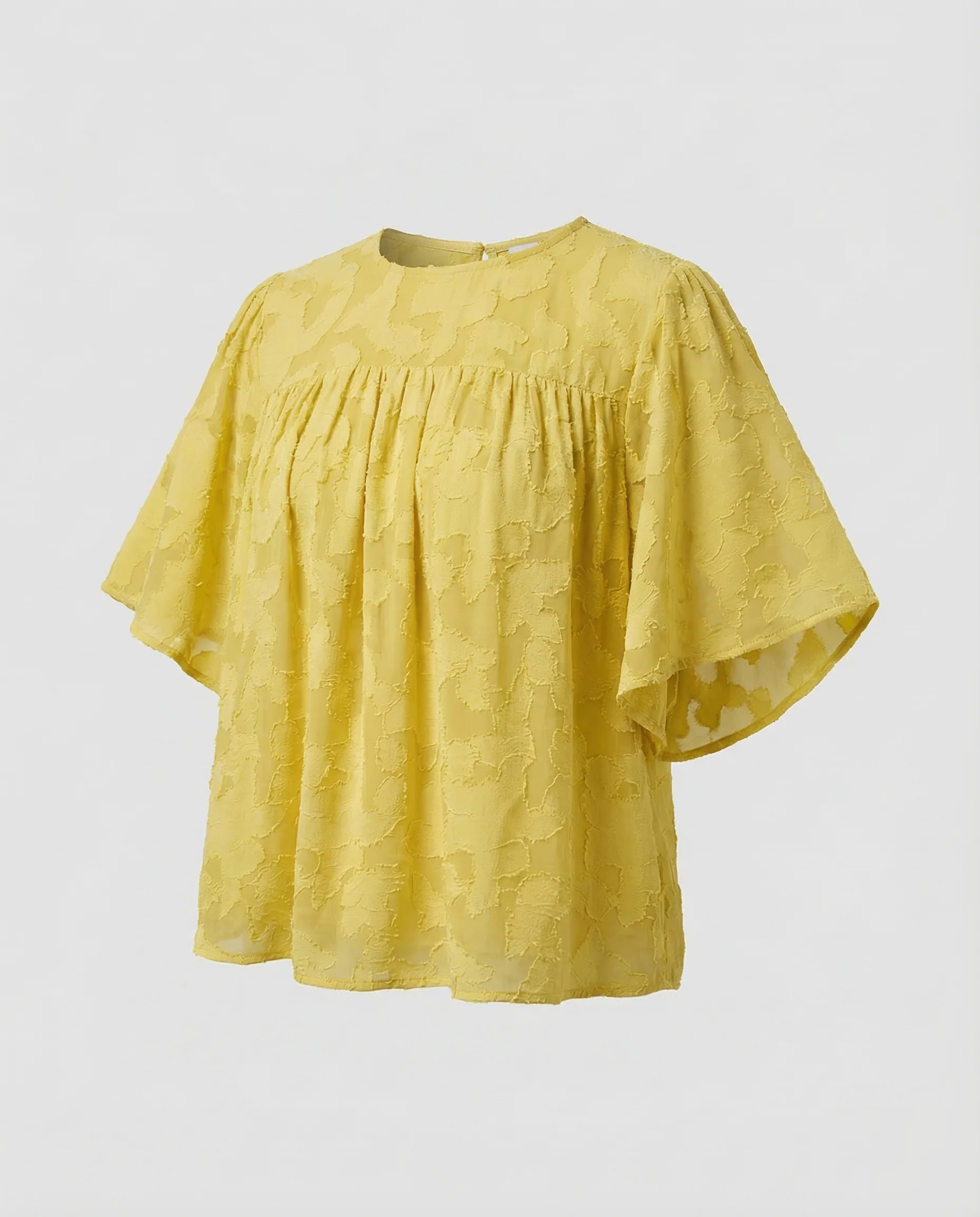 Damen Jacquard Bluse Kurzarm - Image 5