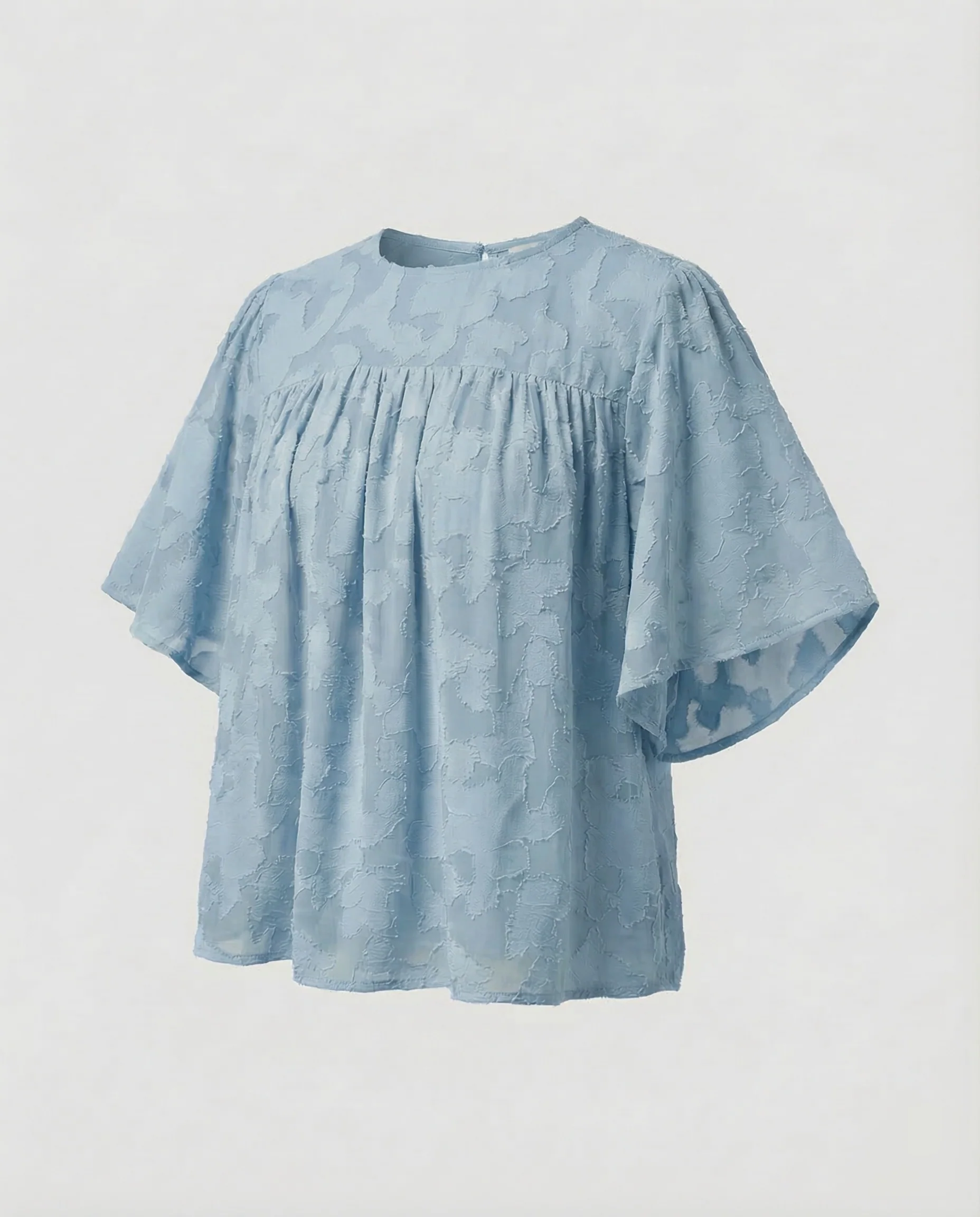 Damen Jacquard Bluse Kurzarm - Image 6