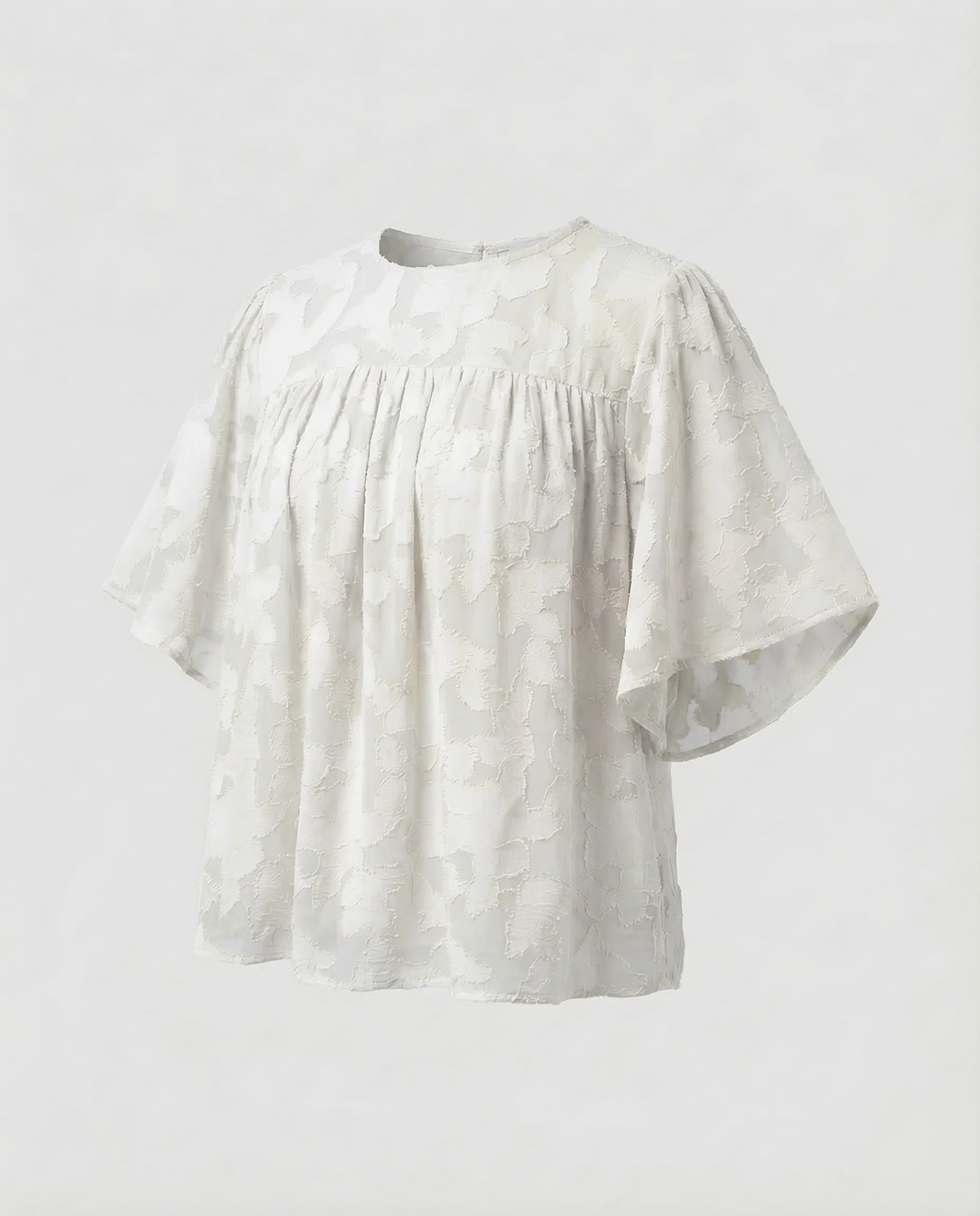 Damen Jacquard Bluse Kurzarm - Image 7