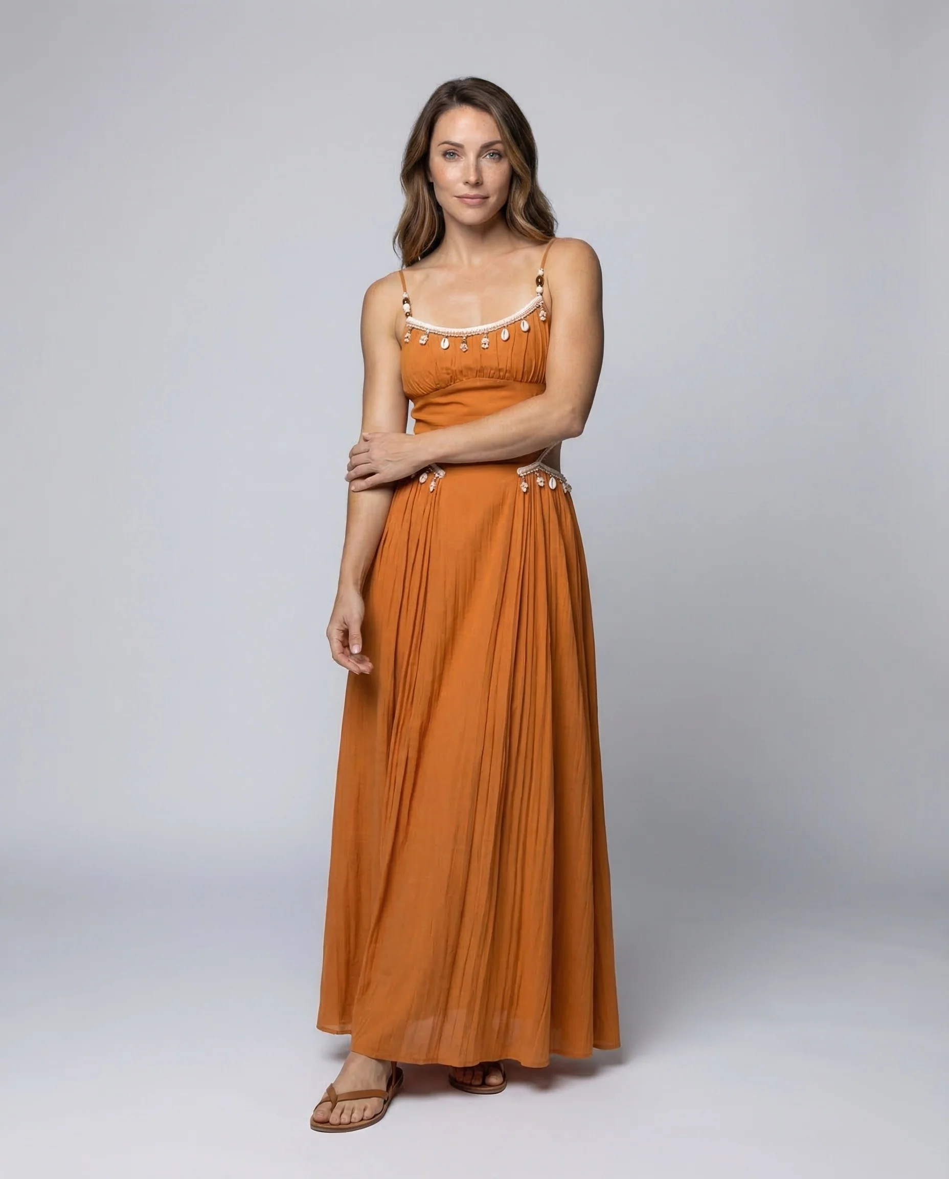 Damen Maxikleid Spaghettiträger