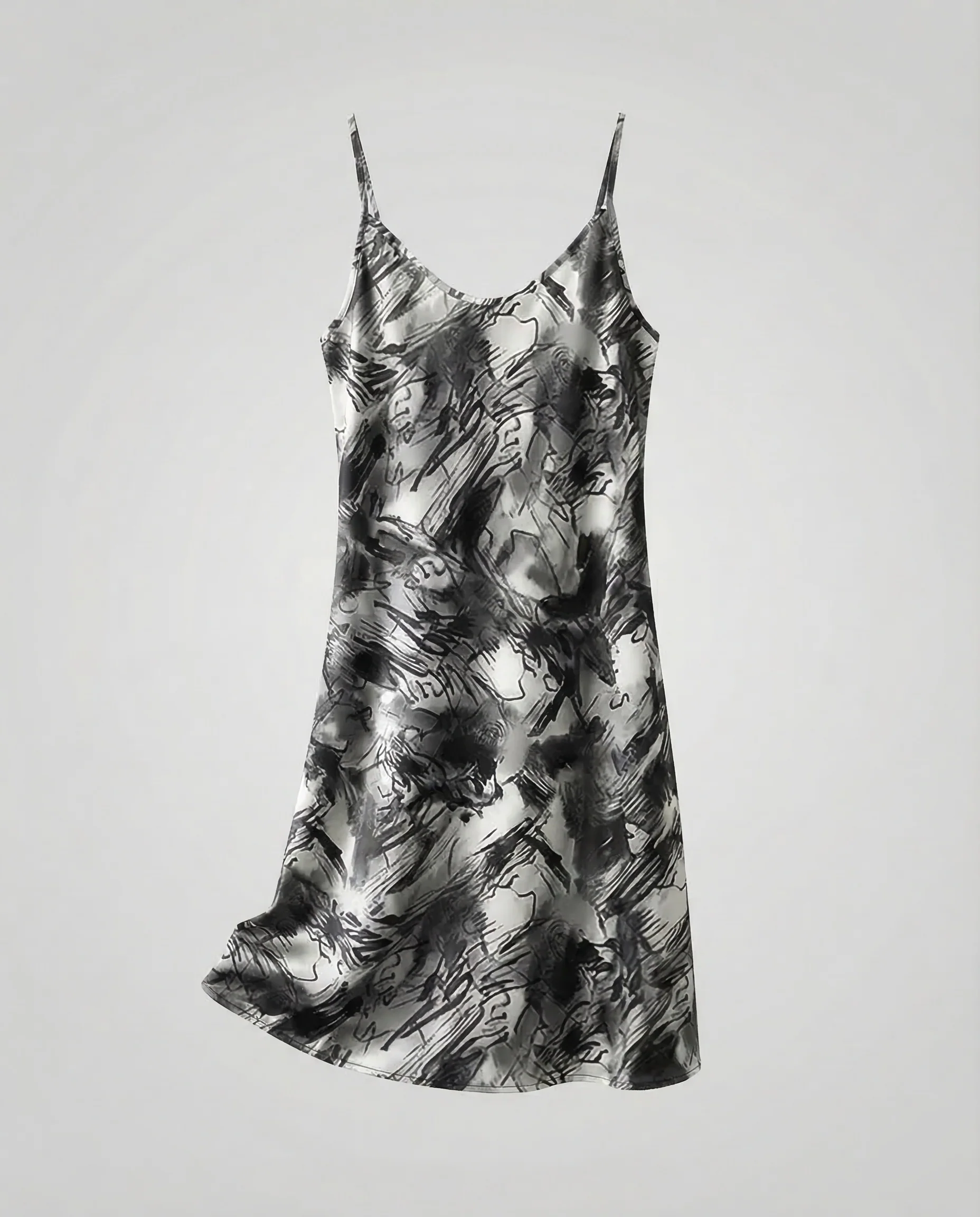 Damen Satin Slipkleid mit Blumenmuster - Image 11