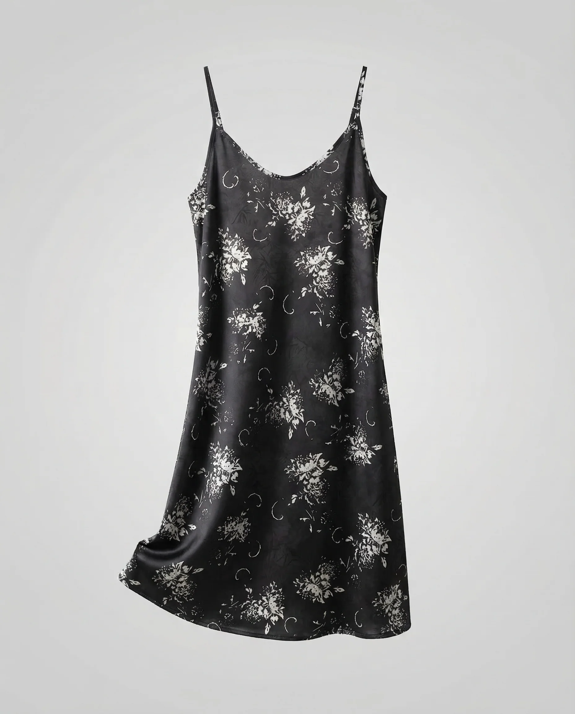 Damen Satin Slipkleid mit Blumenmuster - Image 5