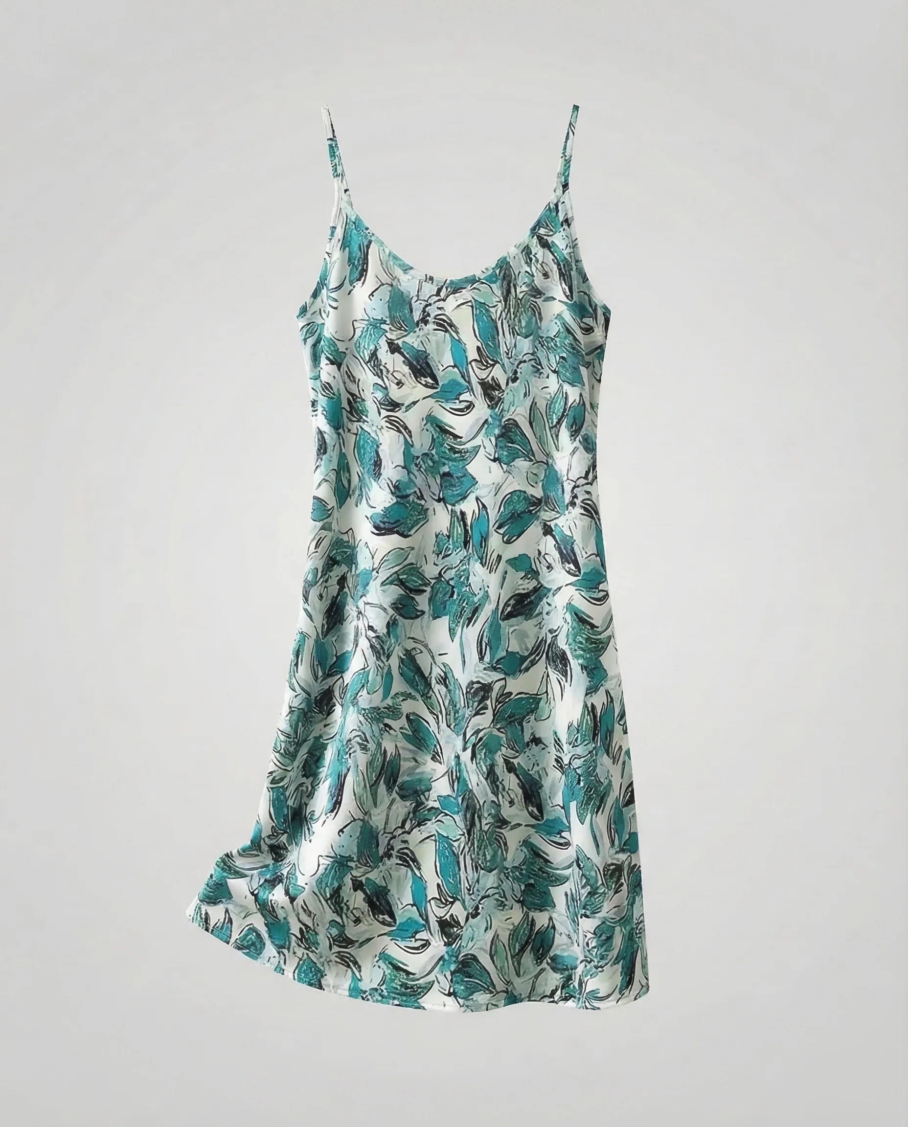 Damen Satin Slipkleid mit Blumenmuster - Image 7