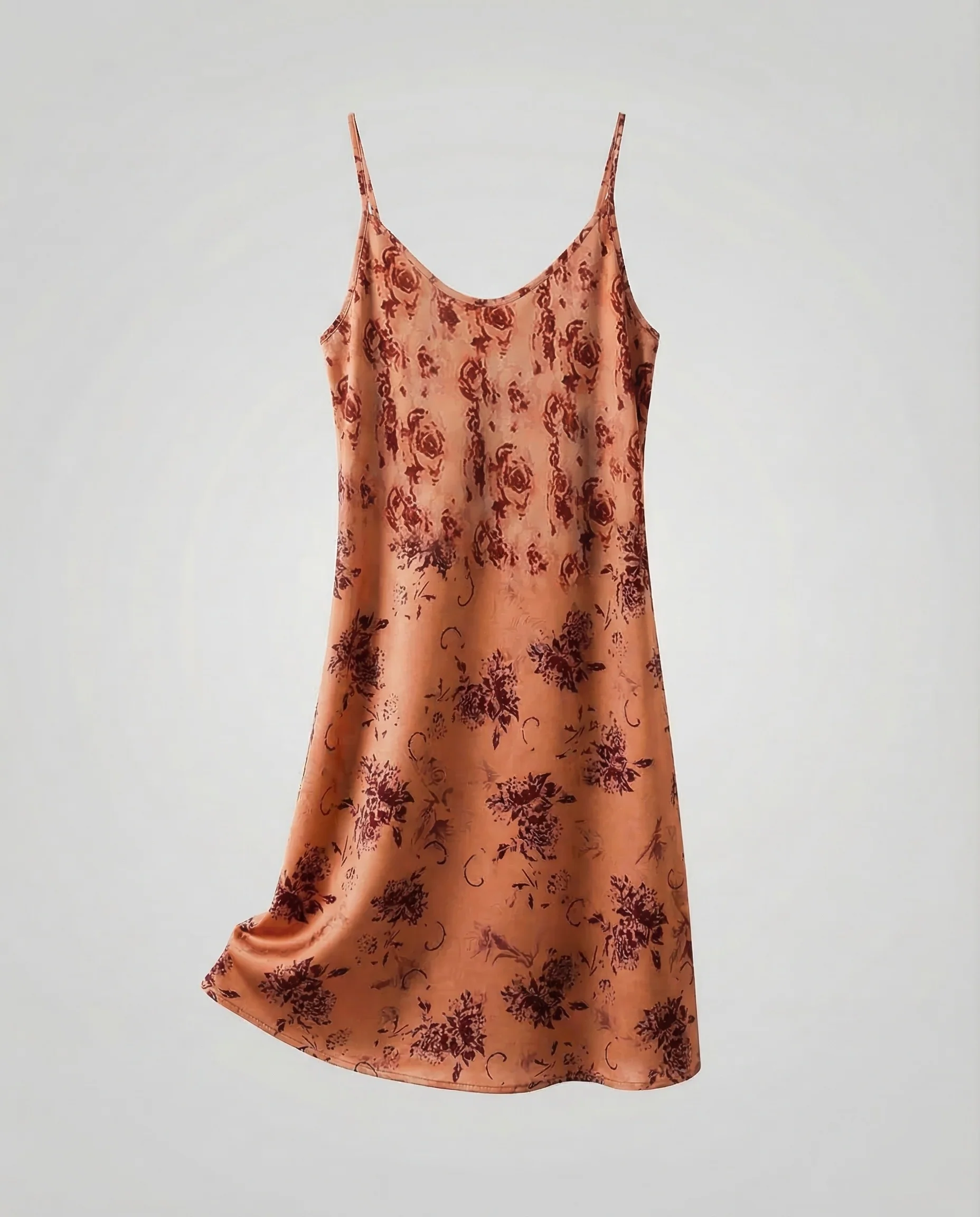 Damen Satin Slipkleid mit Blumenmuster - Image 8