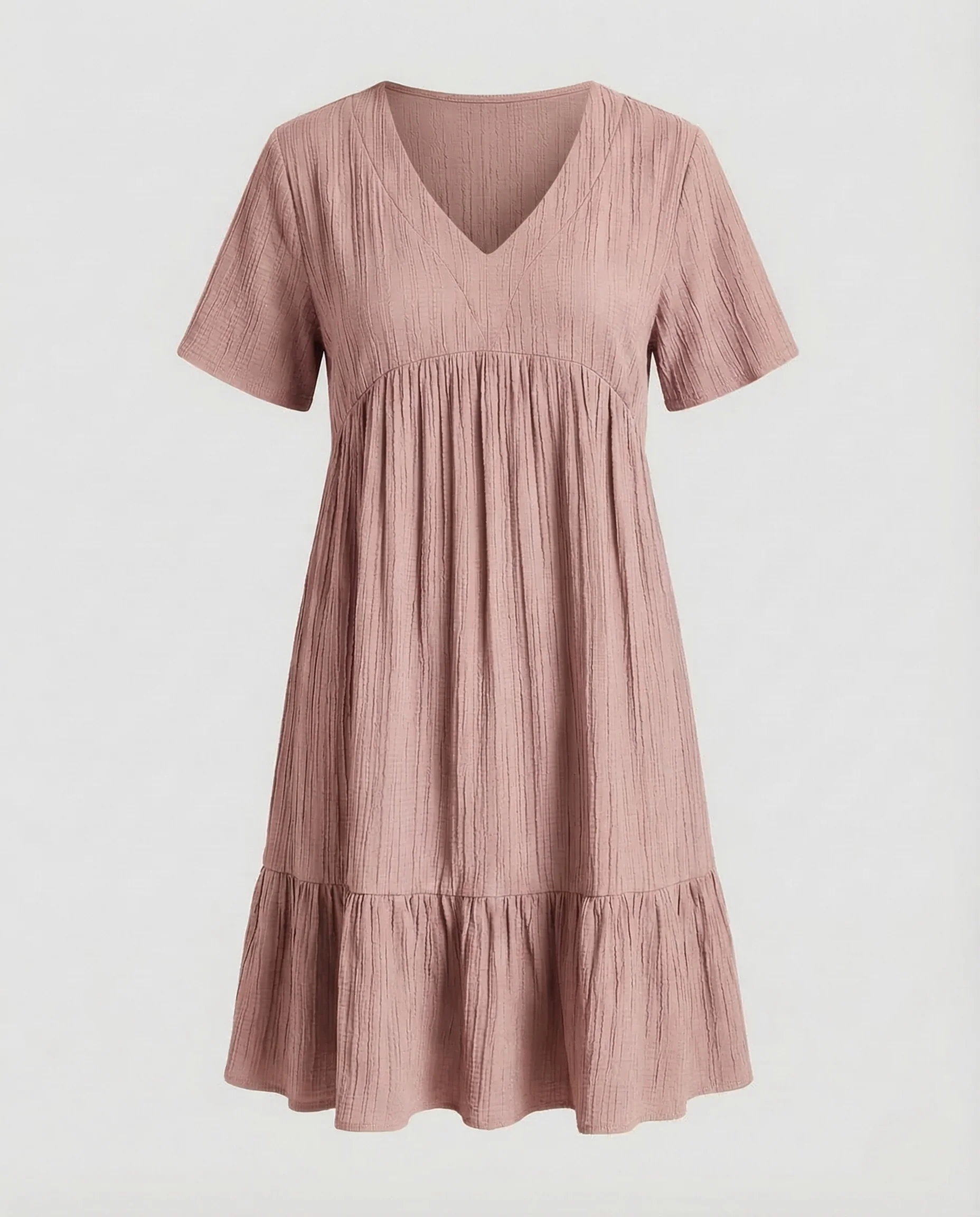Damen Gaze Kleid V Ausschnitt Stufenrock - Image 6