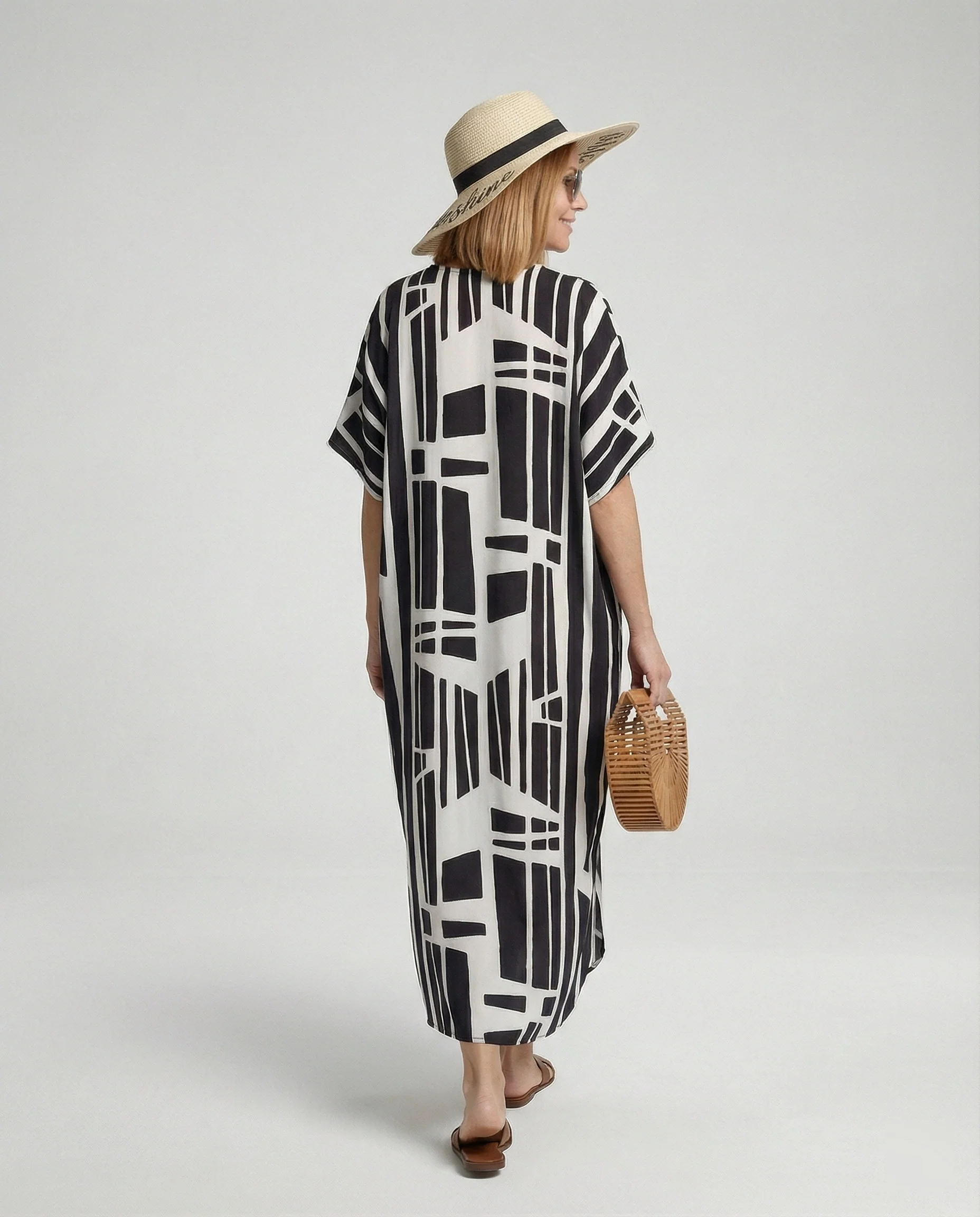 Damen Strandkleid Kimono mit Gürtel - Image 3