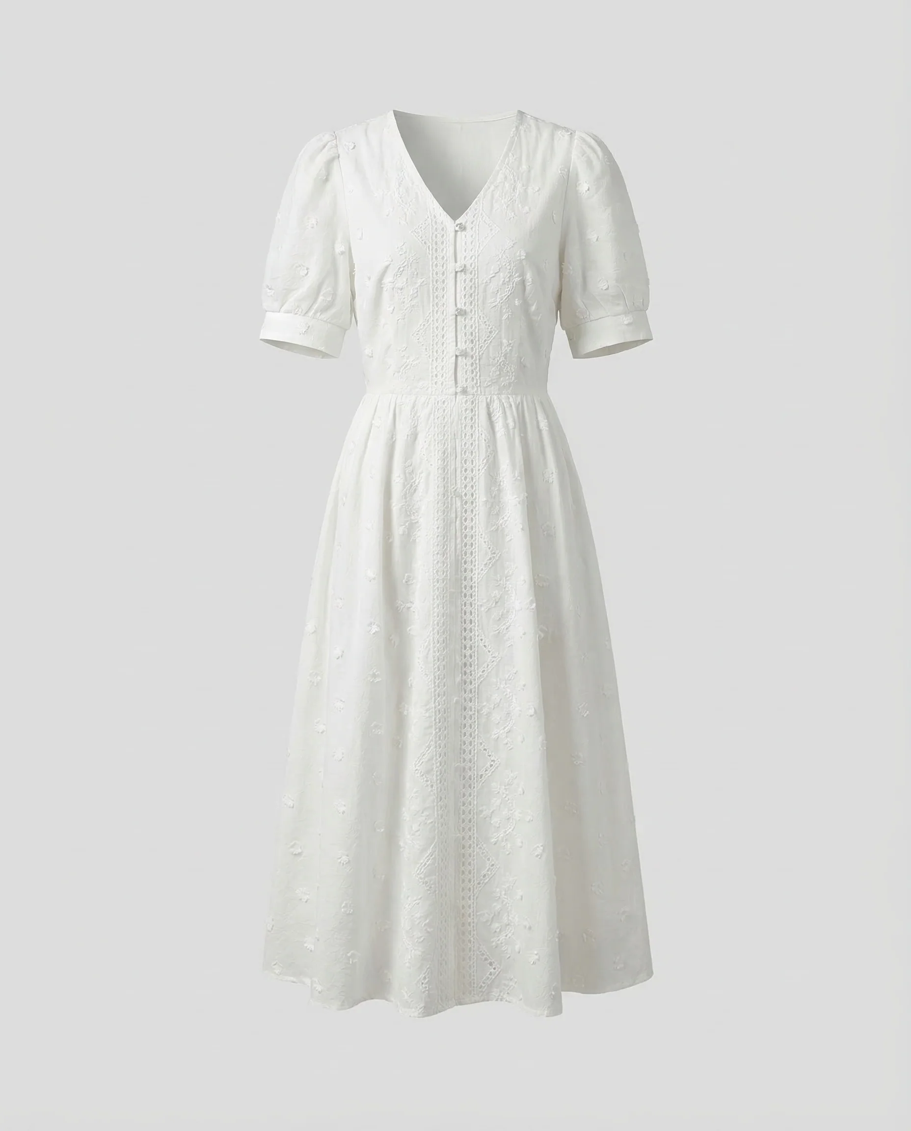 Damen Midikleid Lochstickerei - Image 5