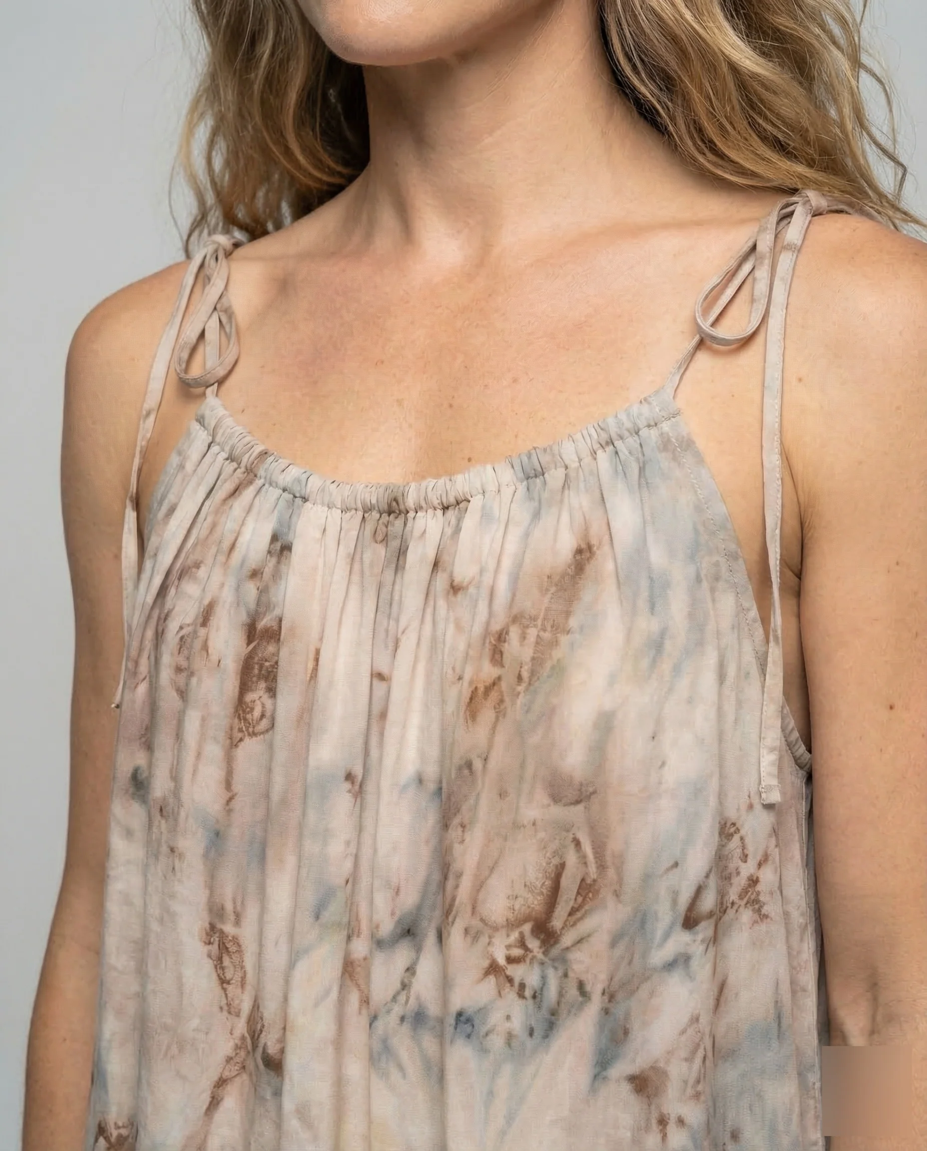 Damen Leinen Maxikleid Träger - Image 3