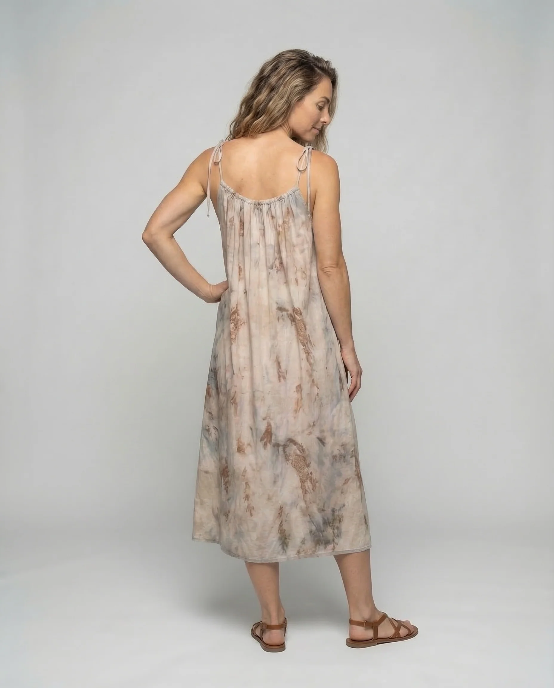 Damen Leinen Maxikleid Träger - Image 4