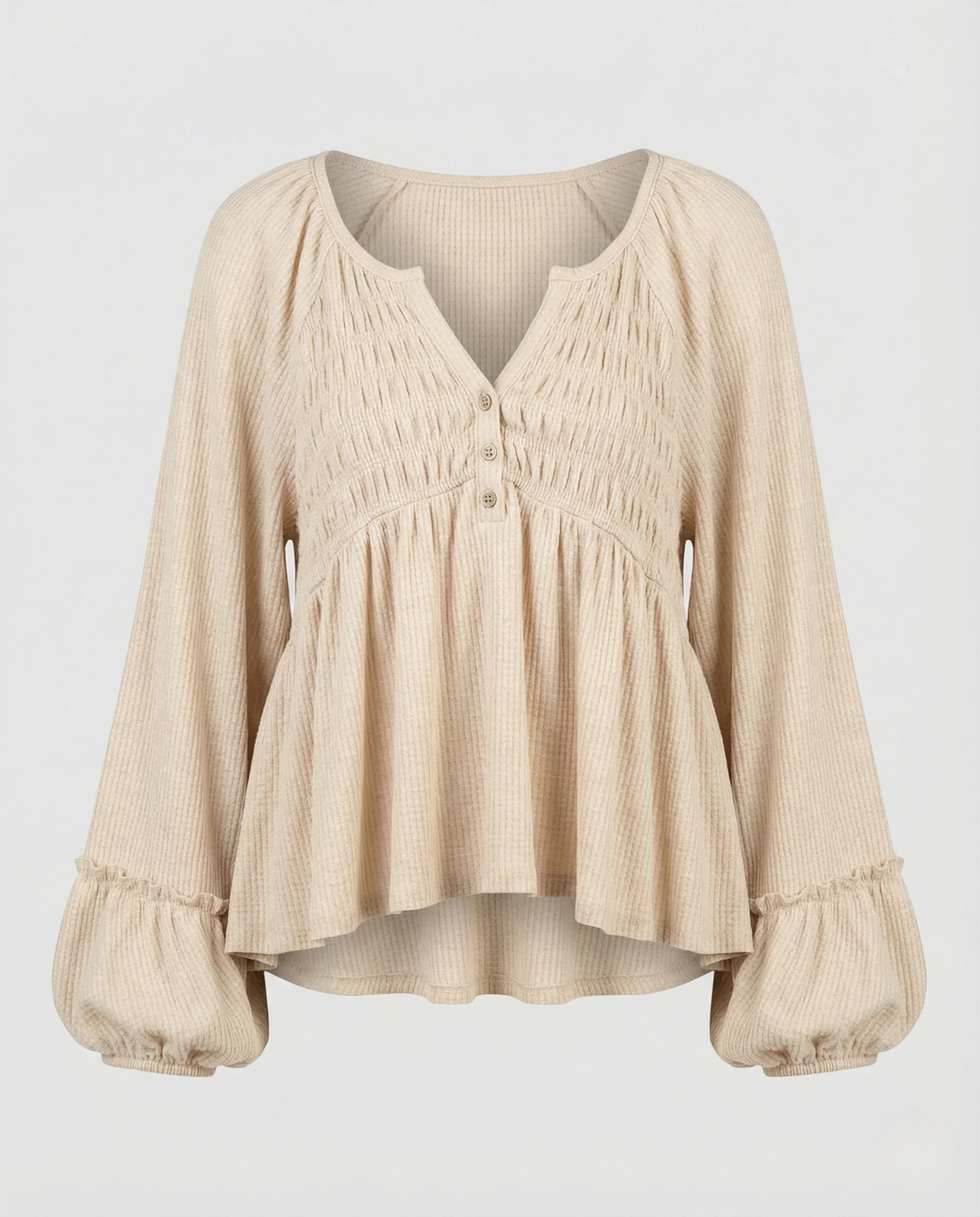 Bluse Damen Boho Ballonärmel - Image 4