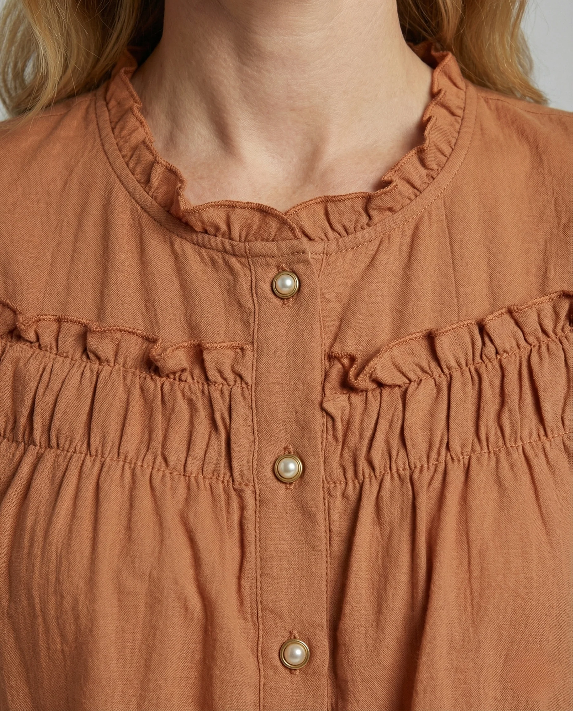 Damen Kurzbluse mit Geraffter Brustpartie - Image 3