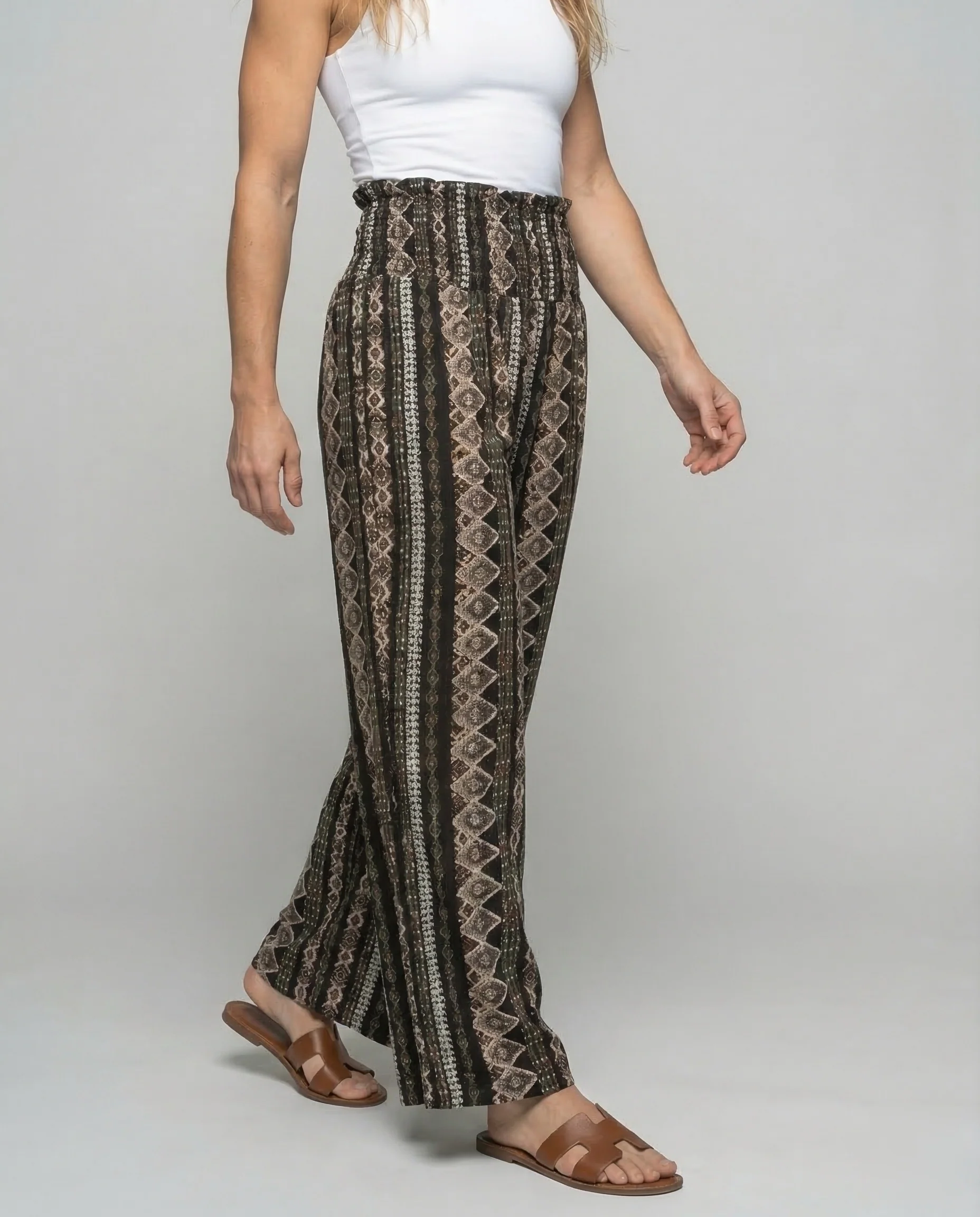 Damen Palazzo Hose Ethno Print - Image 2
