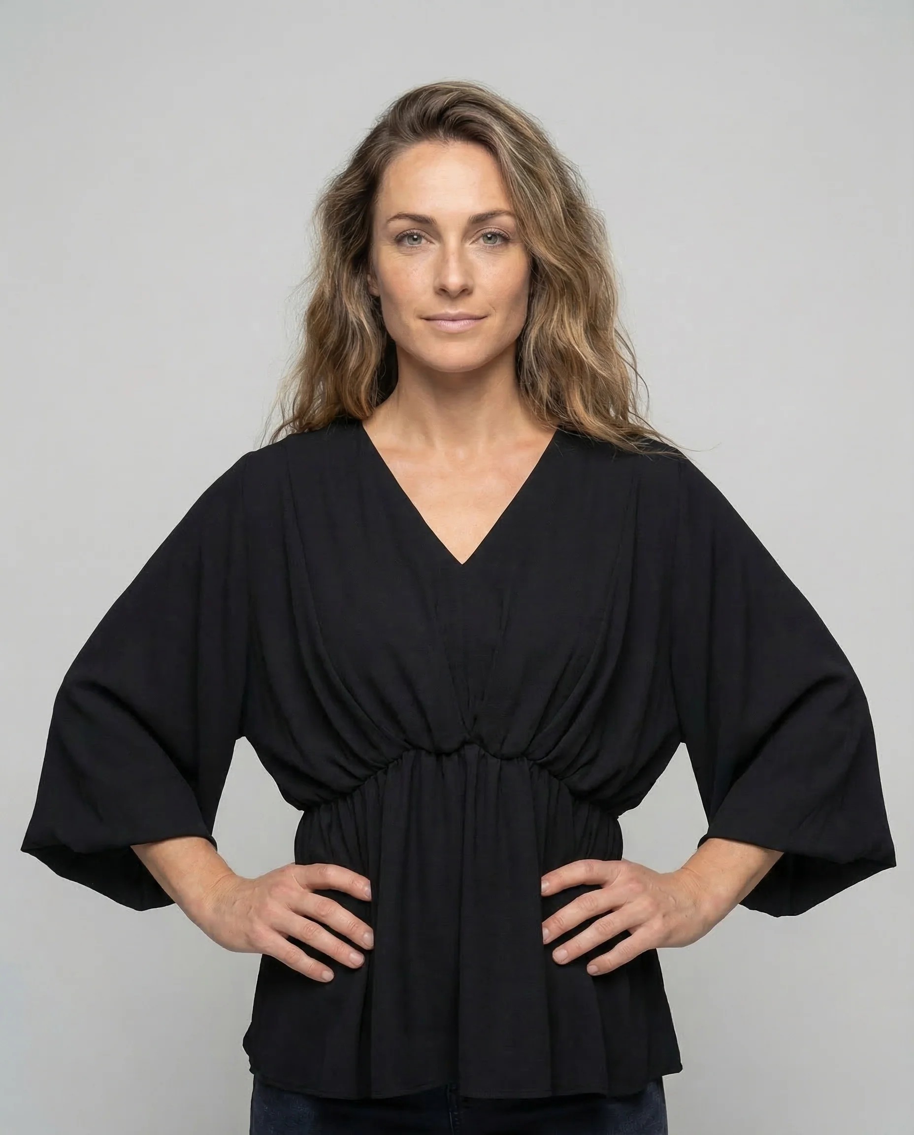 Damen Tunika Bluse Fledermausärmel - Image 2
