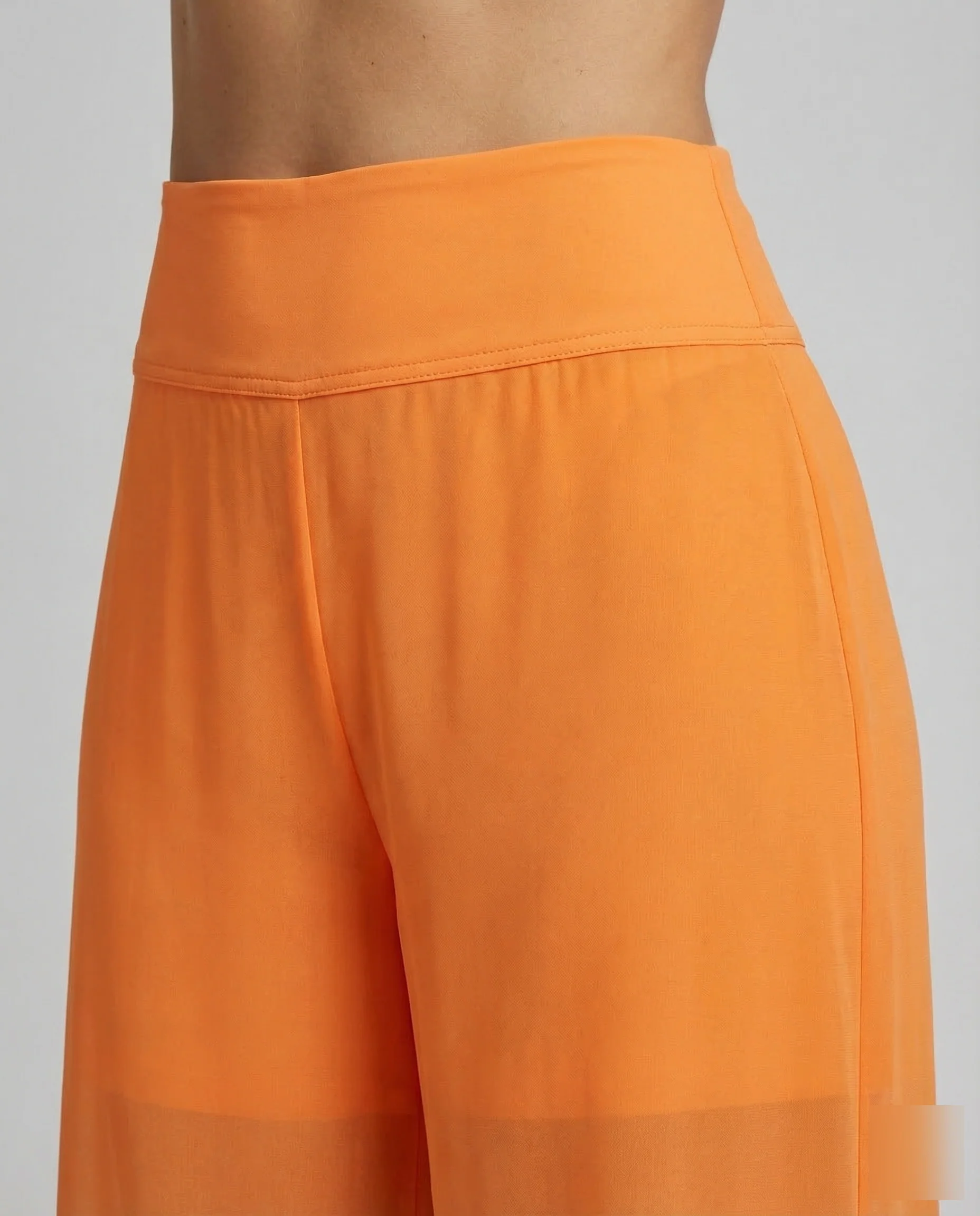 Damen Chiffon Hose Weit Elastikbund - Image 3