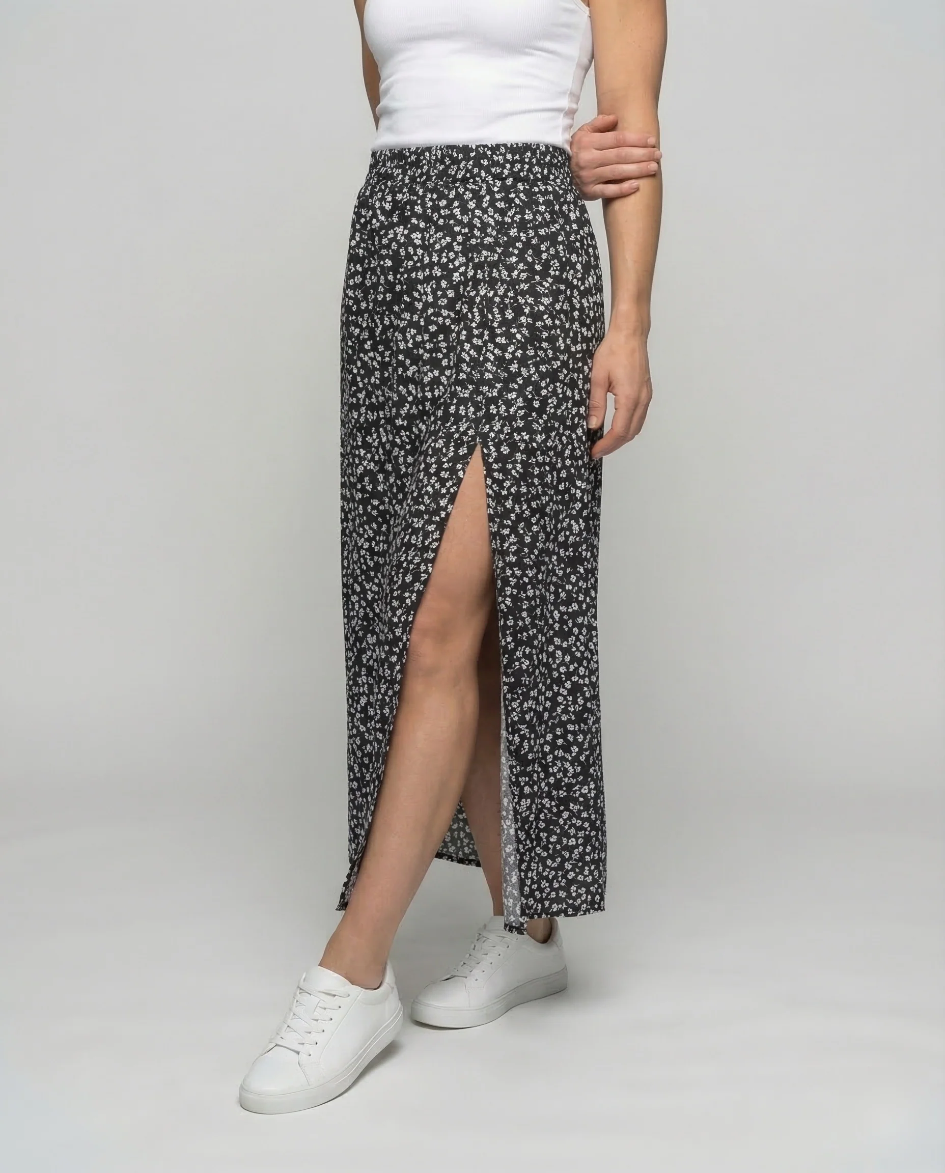 Maxirock Damen Blumenprint Schlitz - Image 2