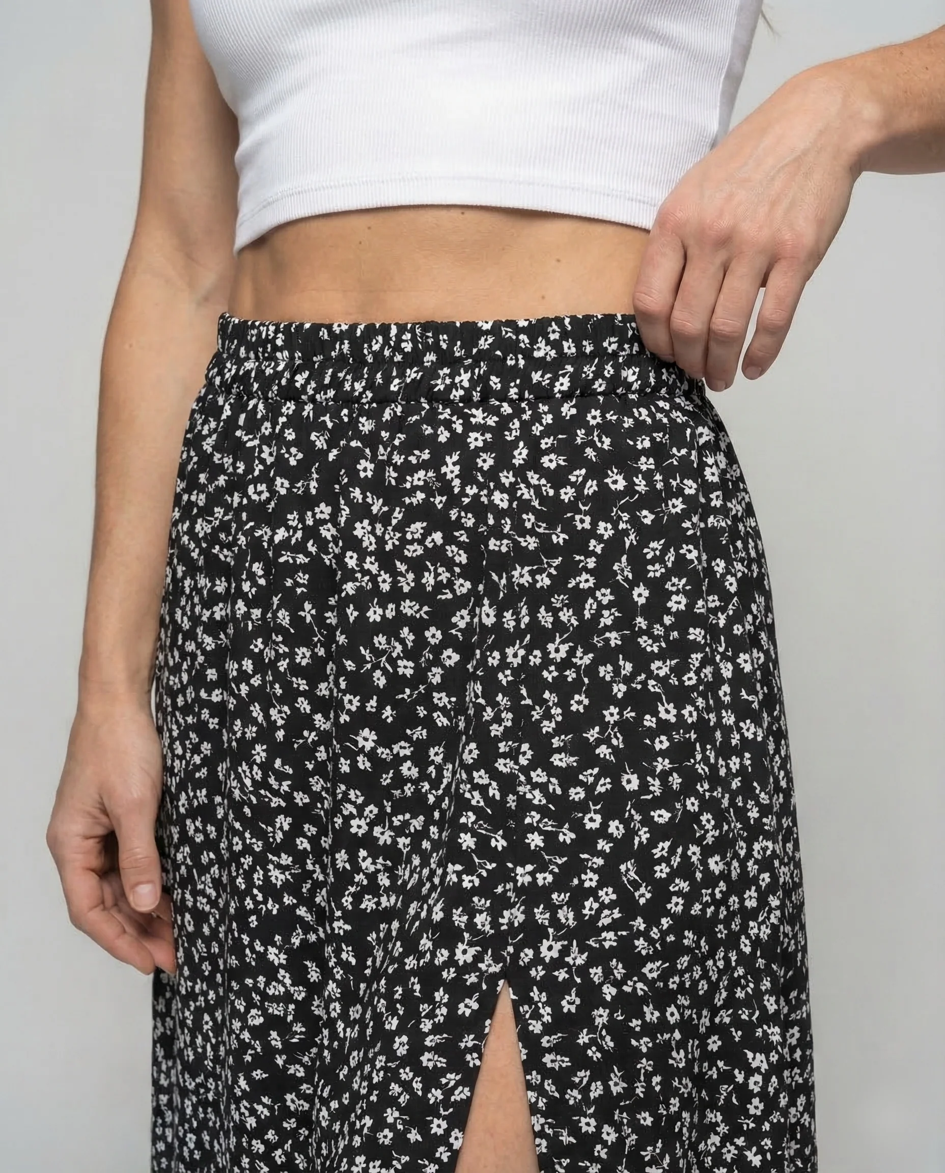 Maxirock Damen Blumenprint Schlitz - Image 3
