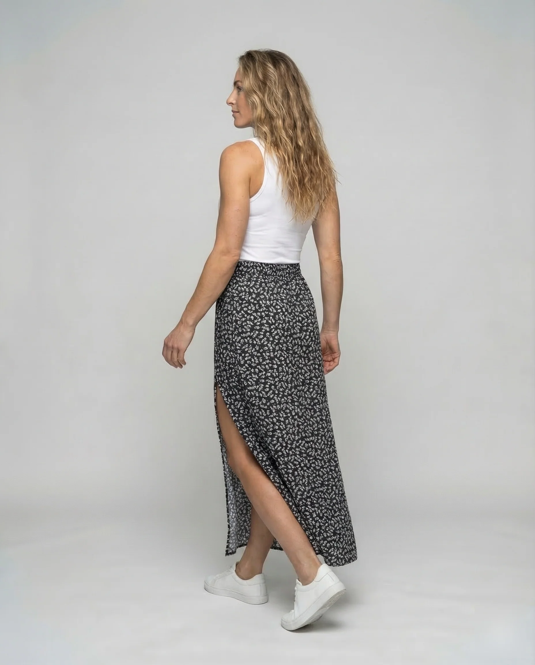 Maxirock Damen Blumenprint Schlitz - Image 4