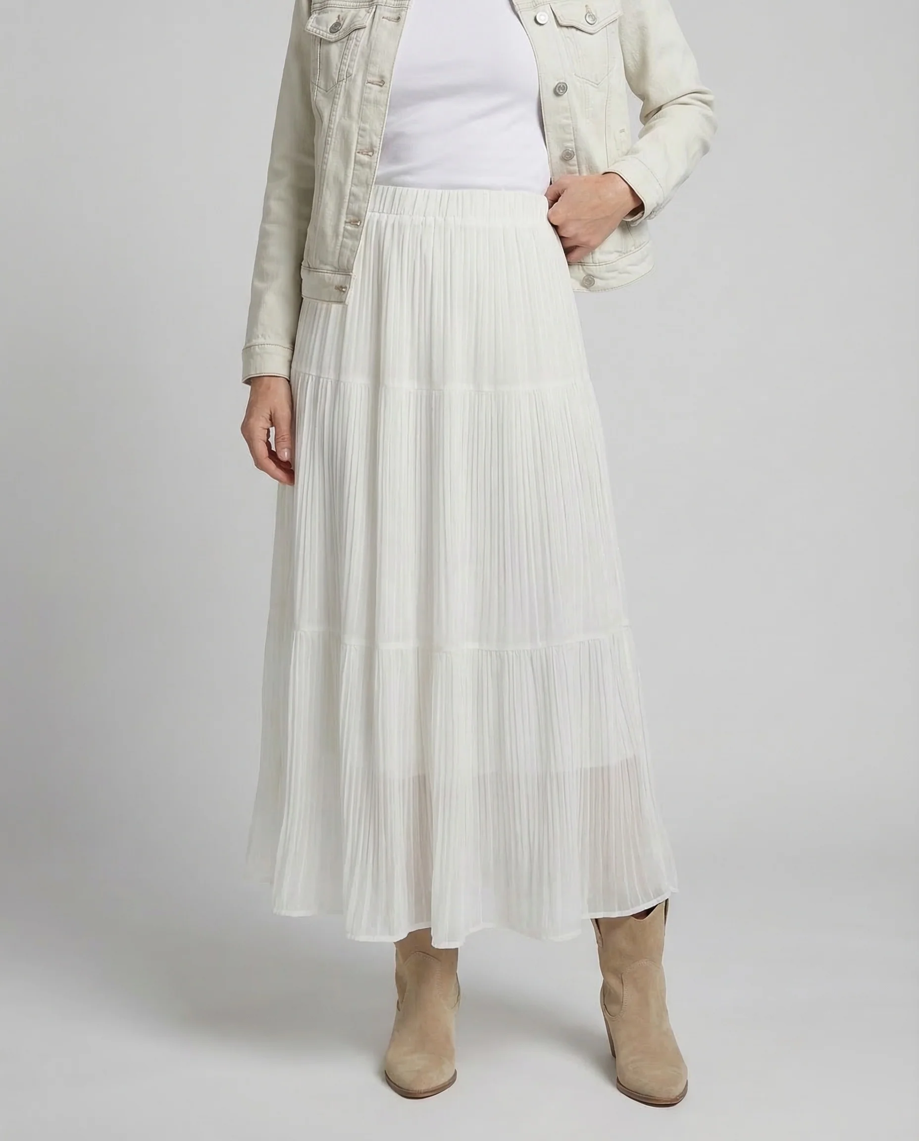 Damen Plisseerock Maxi Stufen - Image 2