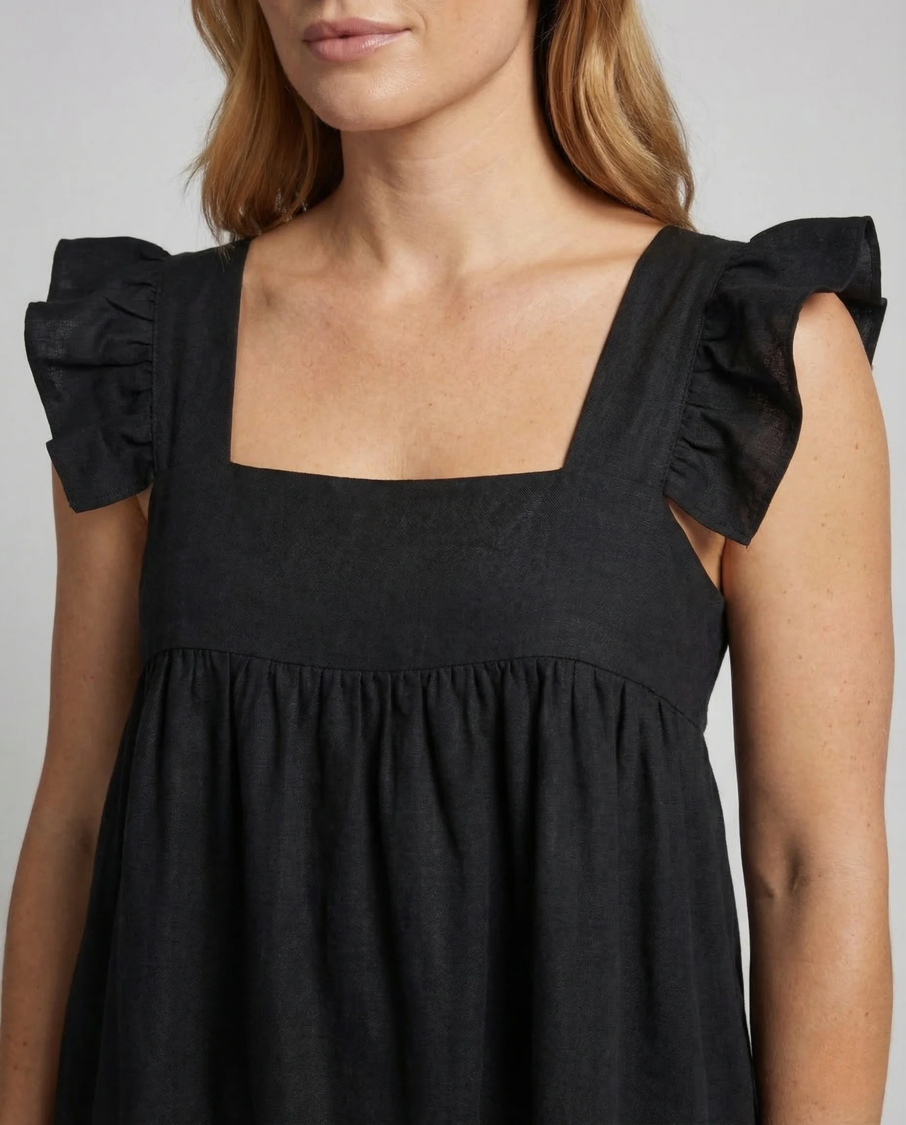 Damen Babydoll Kleid Volantärmel - Image 3