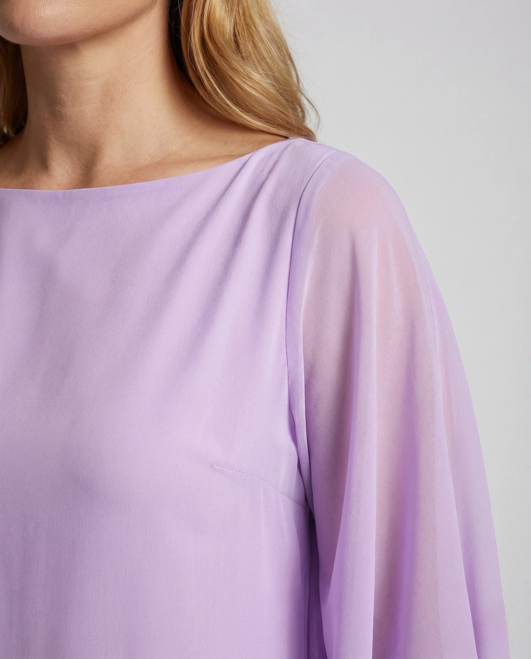 Damen Chiffon Maxikleid Fledermausärmel - Image 3