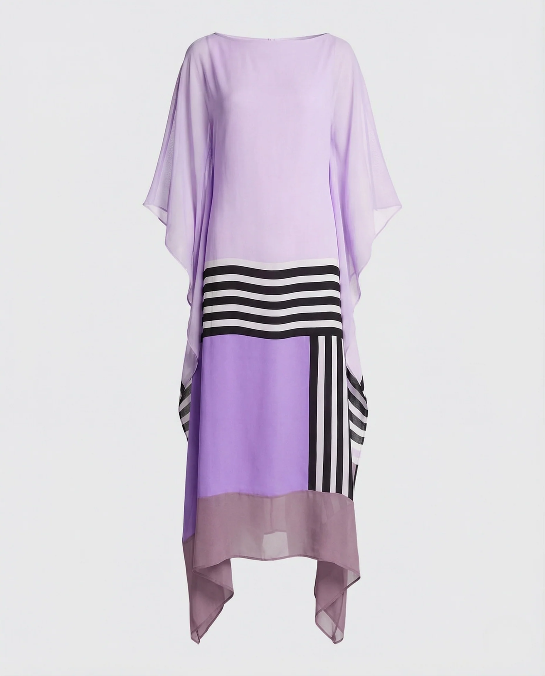 Damen Chiffon Maxikleid Fledermausärmel - Image 5