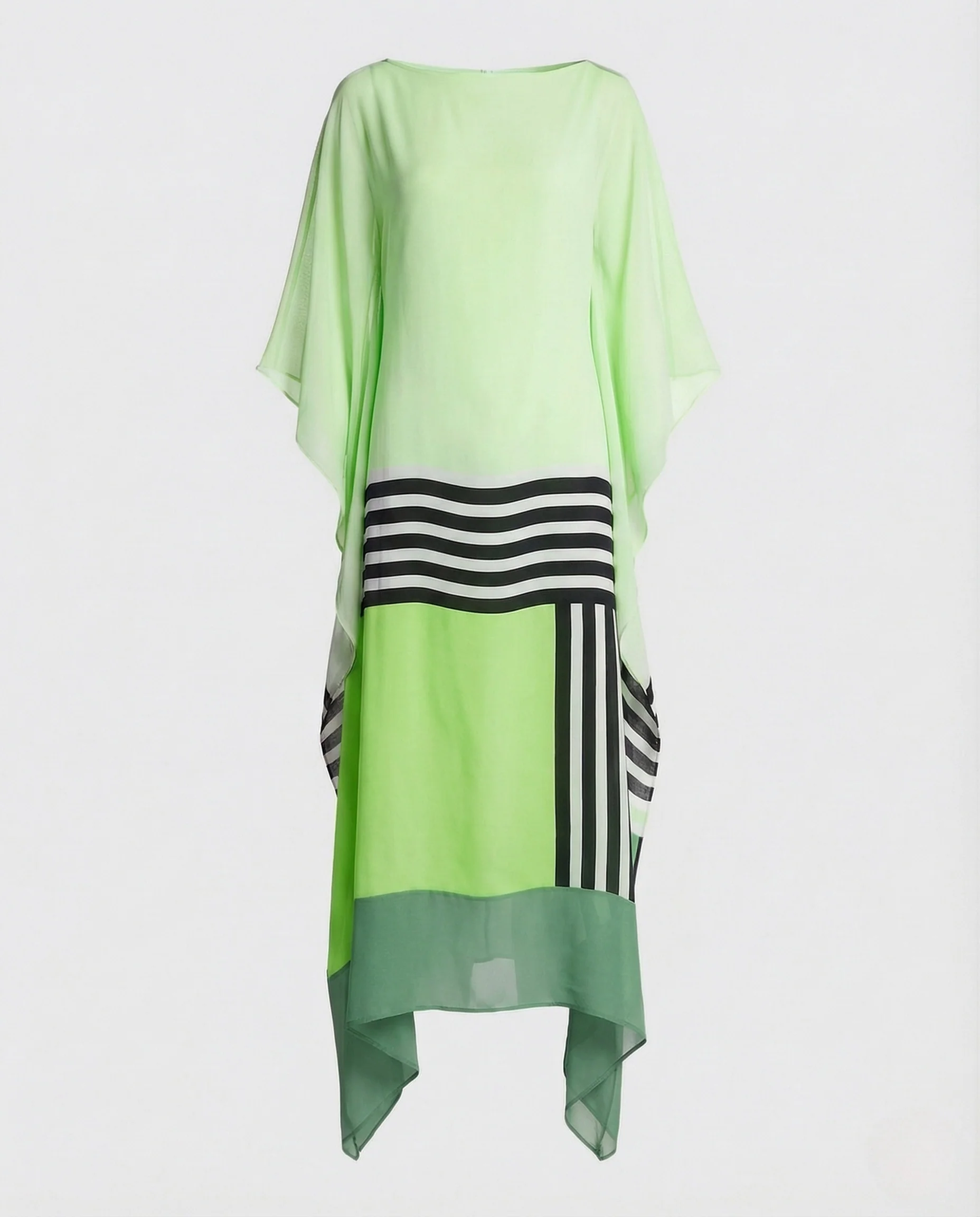 Damen Chiffon Maxikleid Fledermausärmel - Image 7