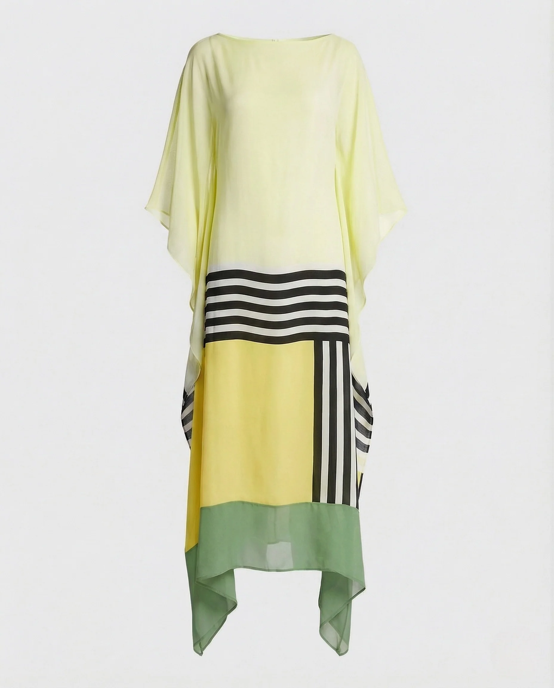 Damen Chiffon Maxikleid Fledermausärmel - Image 8