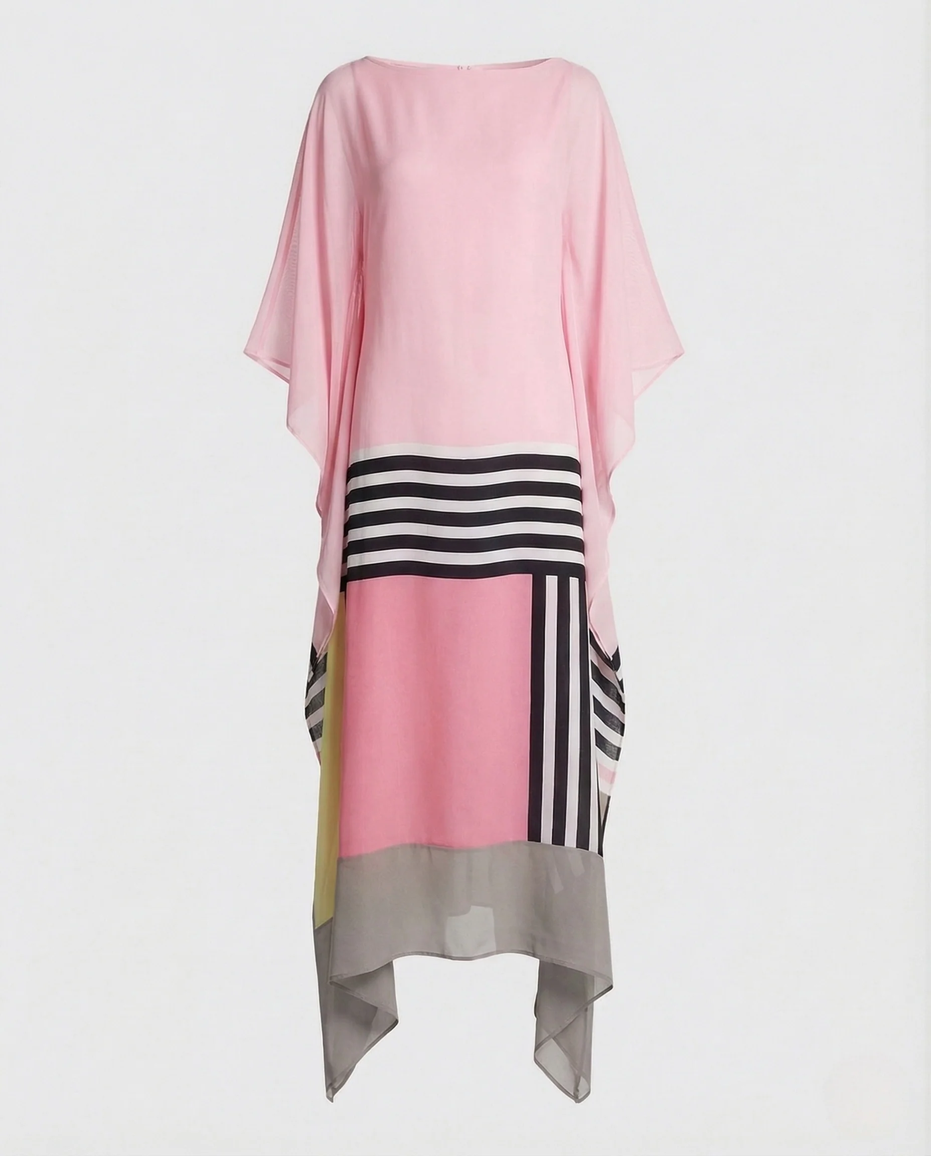 Damen Chiffon Maxikleid Fledermausärmel - Image 9