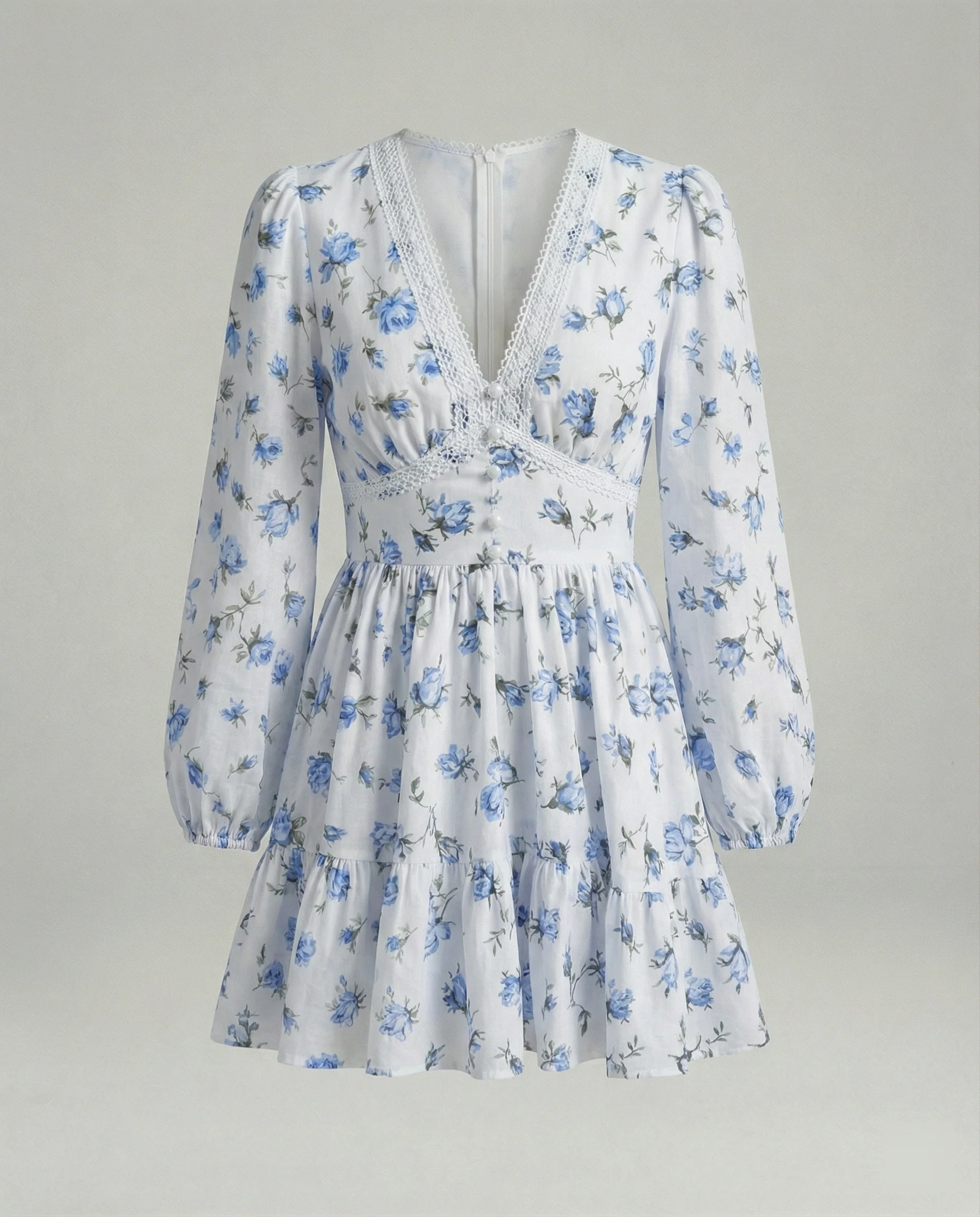 Chiffon Minikleid Mit Empire Schnitt Damen - Image 5
