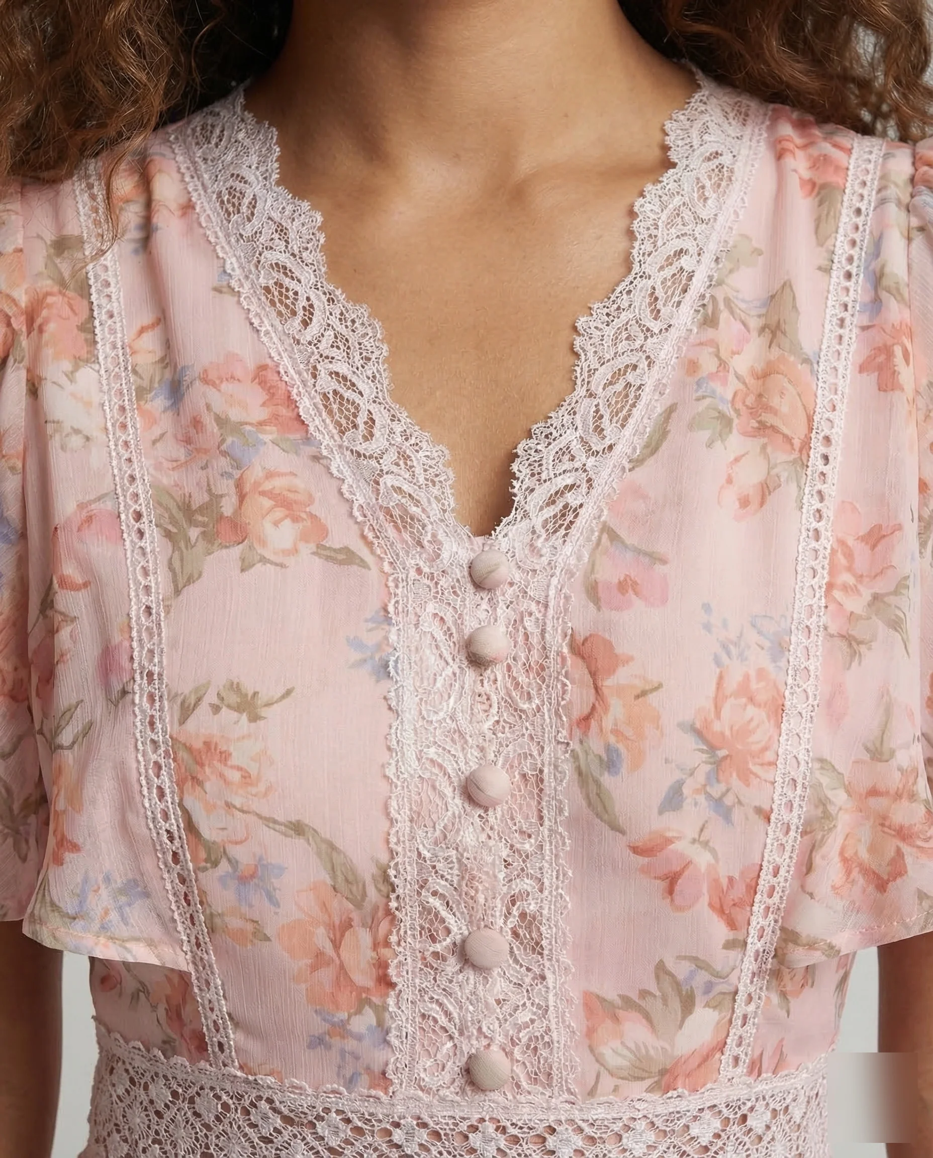 Damen Chiffon Kleid V Ausschnitt - Image 3