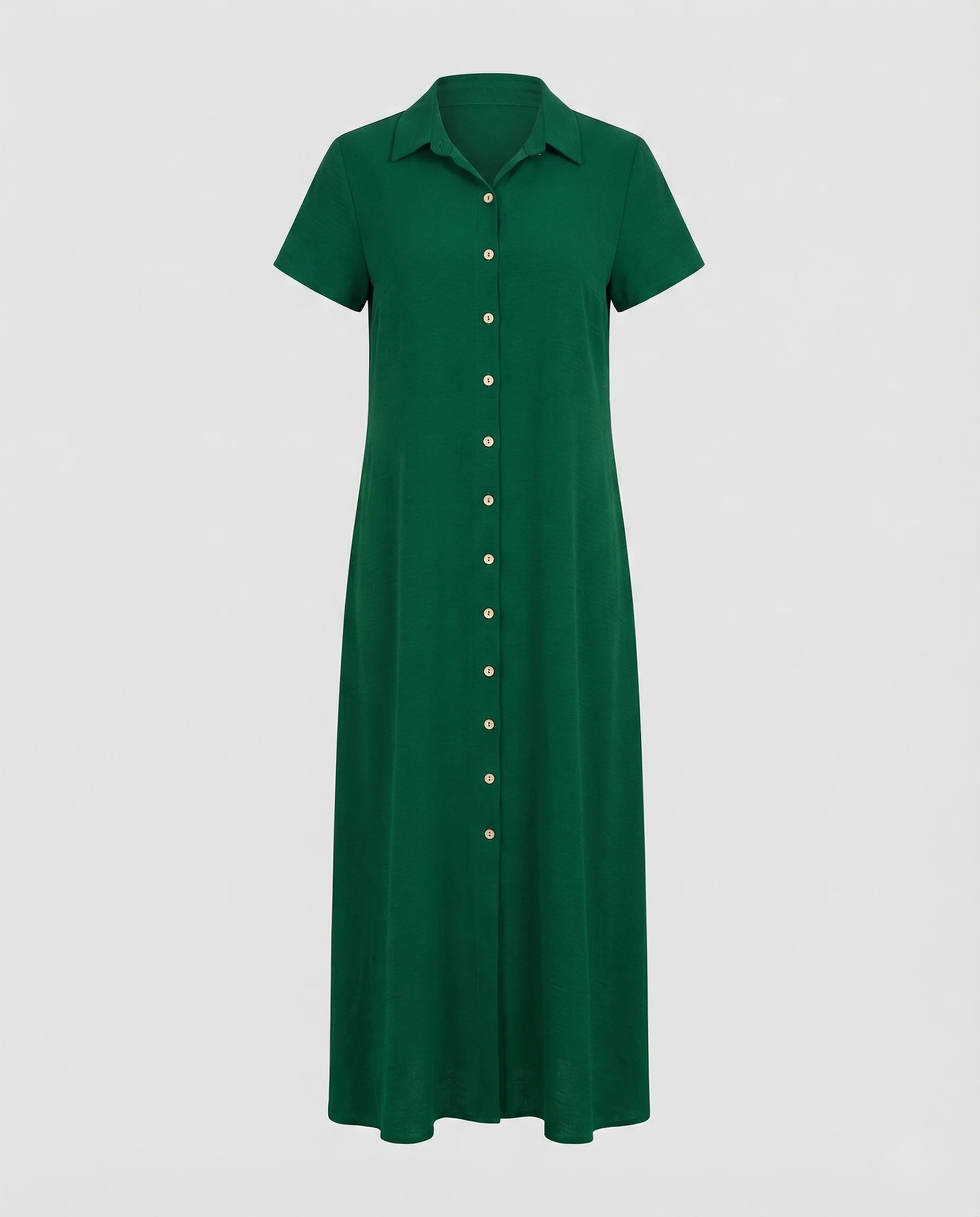 Damen Hemdblusen-Maxikleid mit Knopfleiste und Gürtel - Image 5