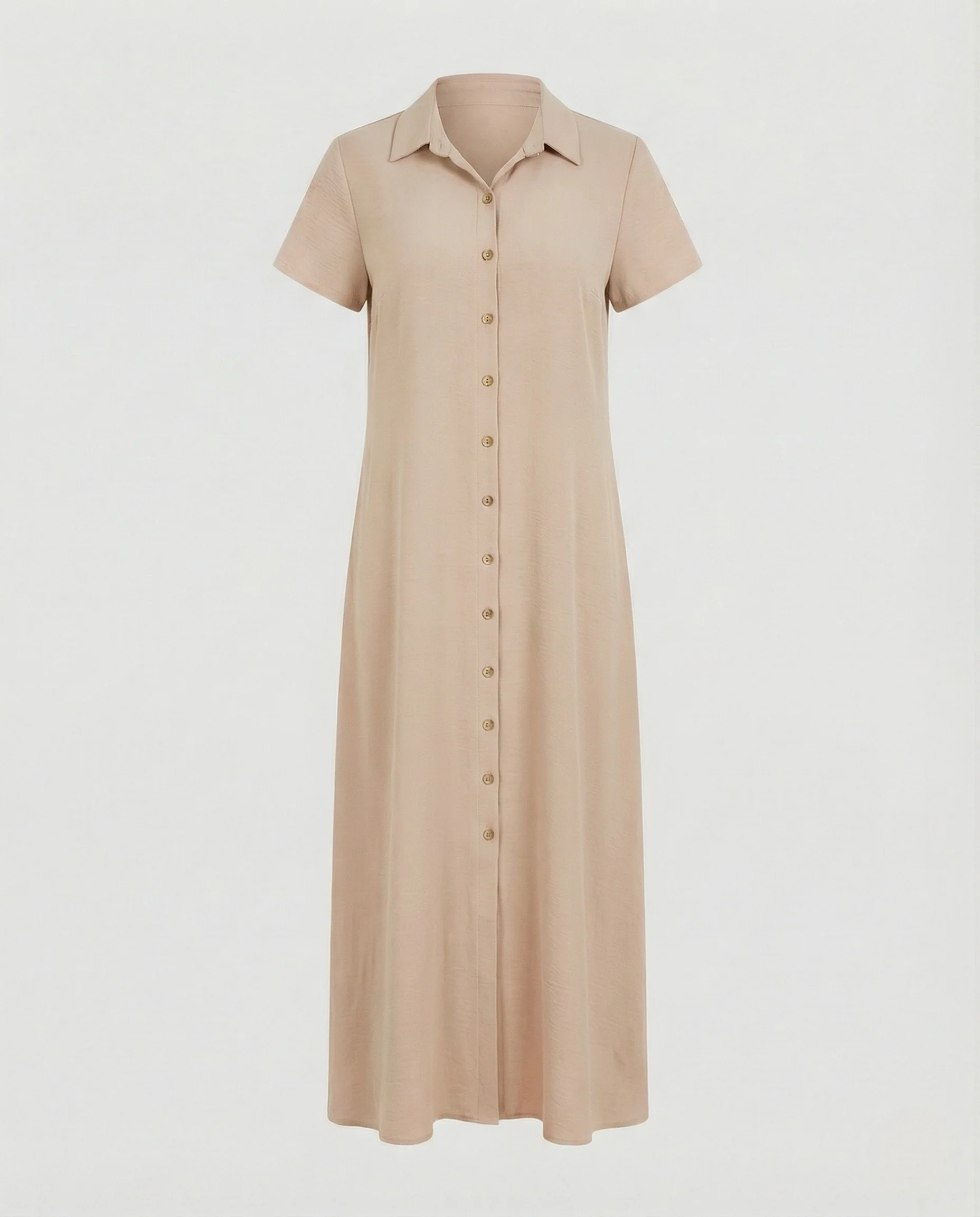 Damen Hemdblusen-Maxikleid mit Knopfleiste und Gürtel - Image 9