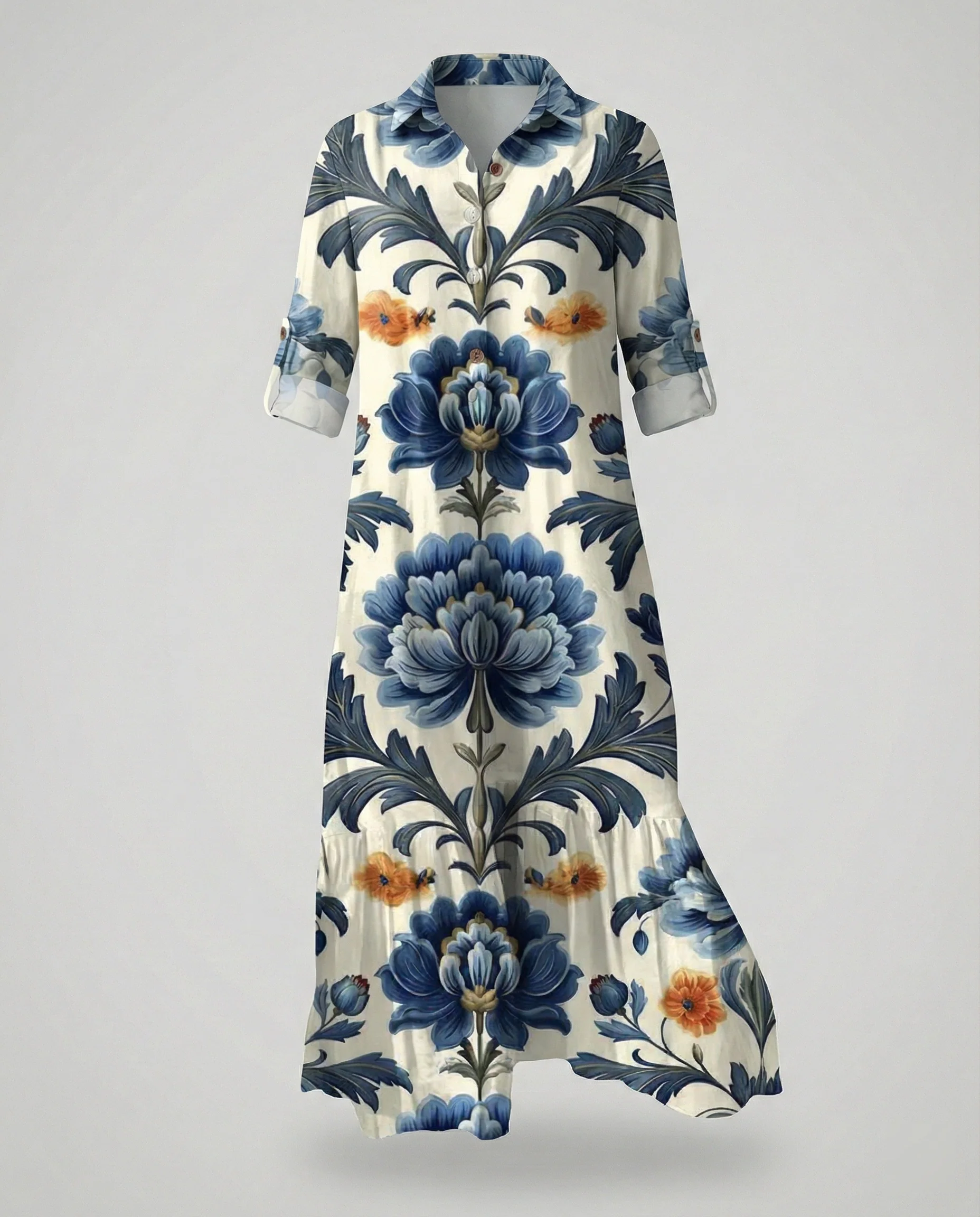 Damen Hemdblusenkleid mit Volant - Image 21