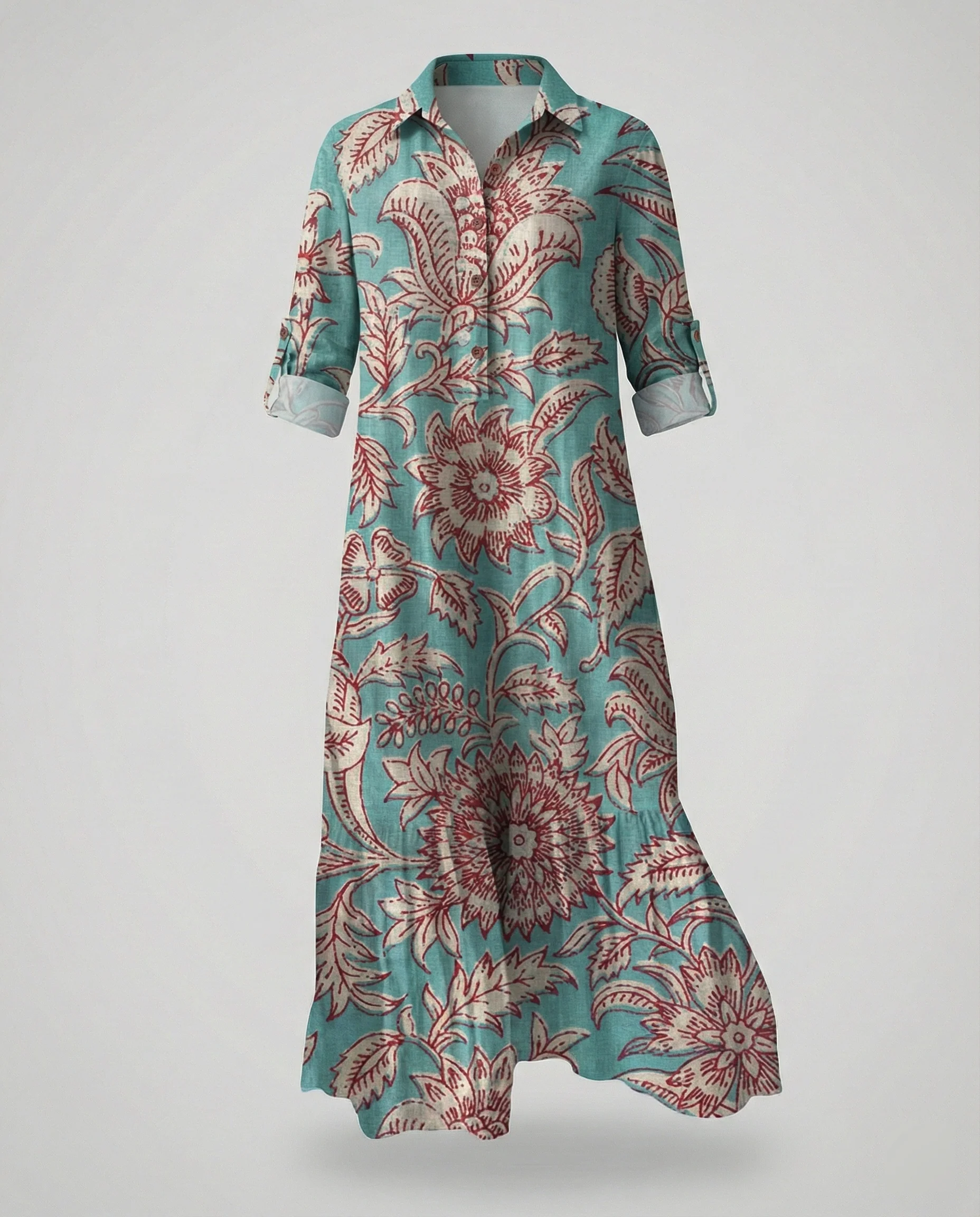 Damen Hemdblusenkleid mit Volant - Image 24